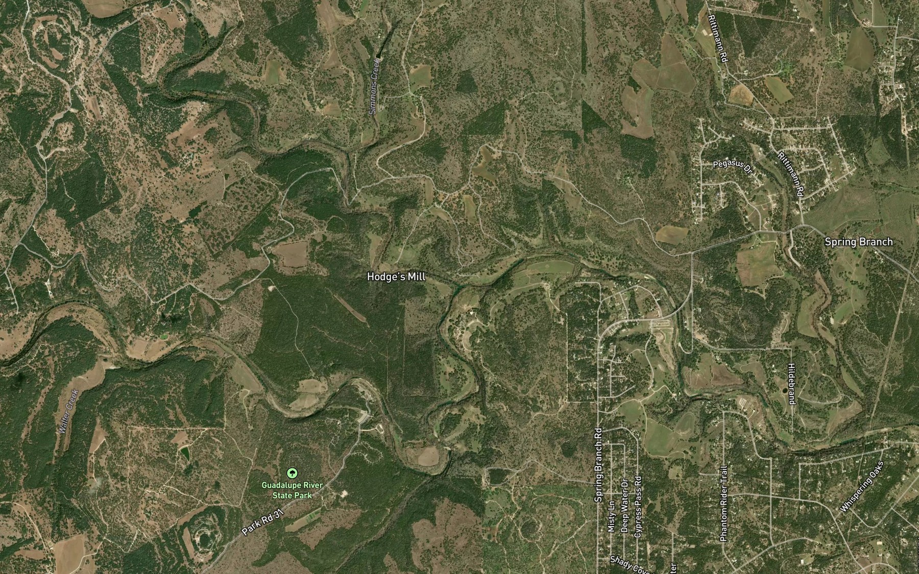 Satellite map of the Curry Creek