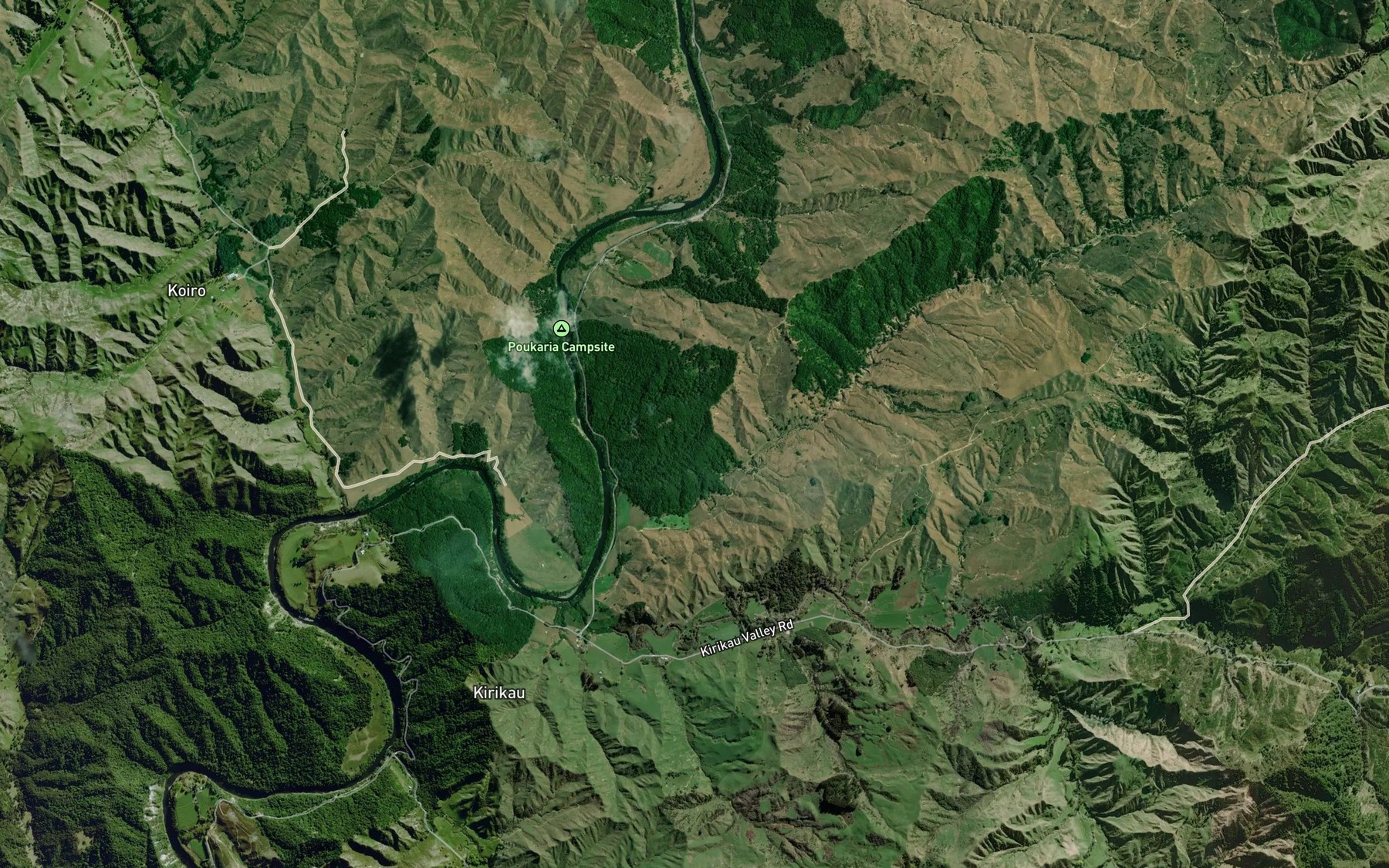 Satellite map of the Makoura Stream