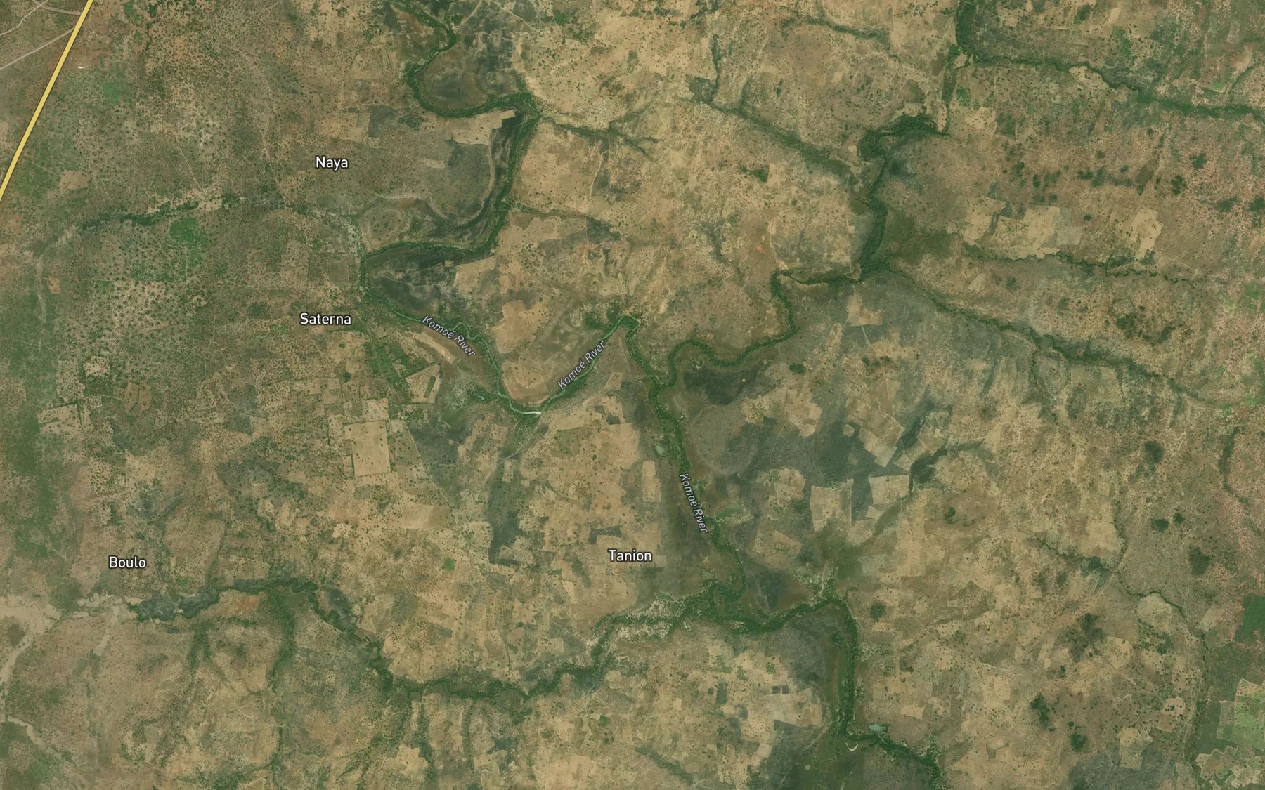 Satellite map of the Naya