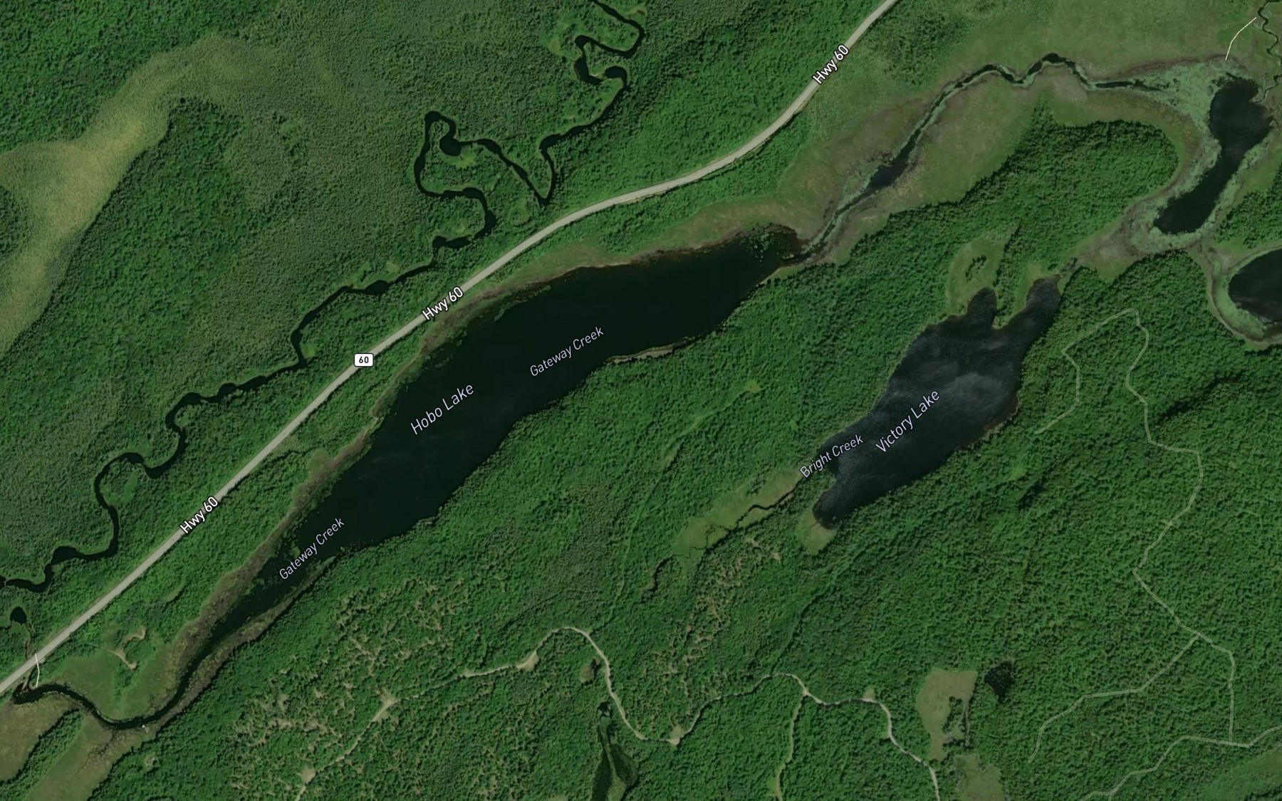 Satellite map of the Hobo Lake