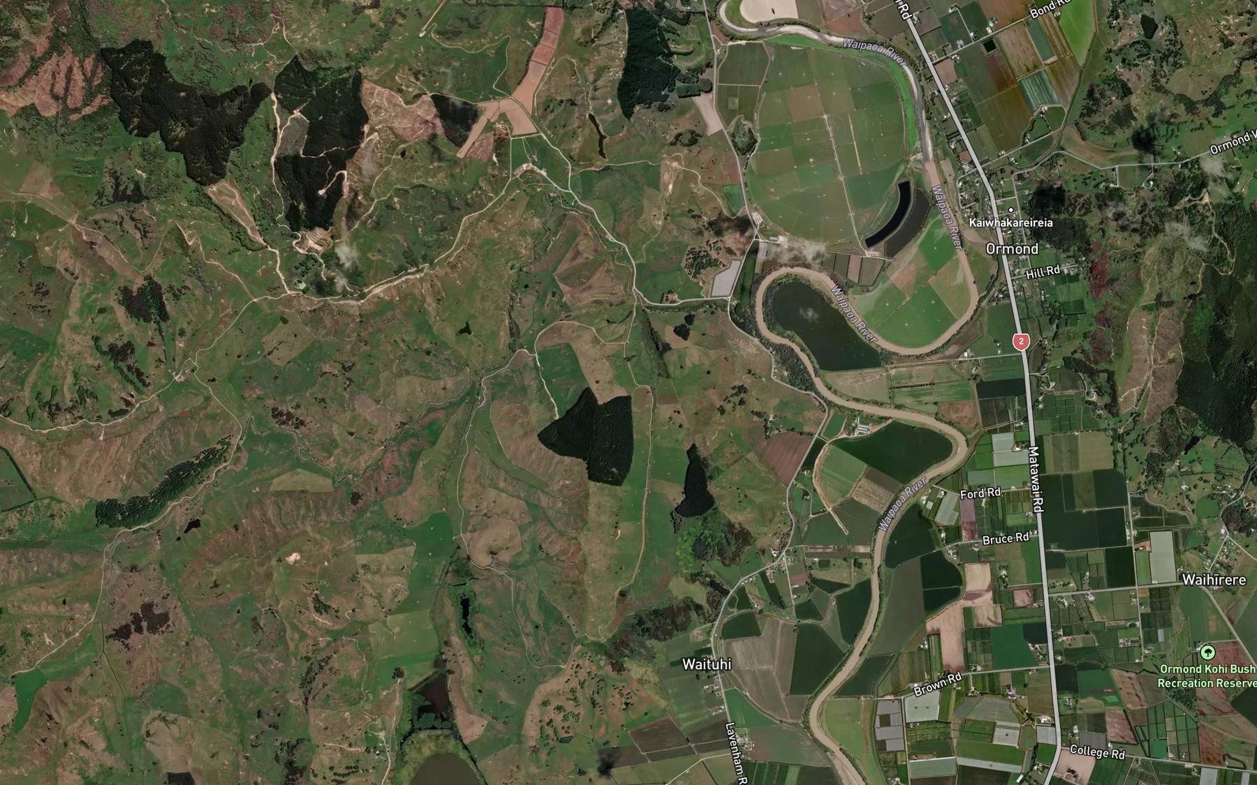 Satellite map of the Mangatoria Stream