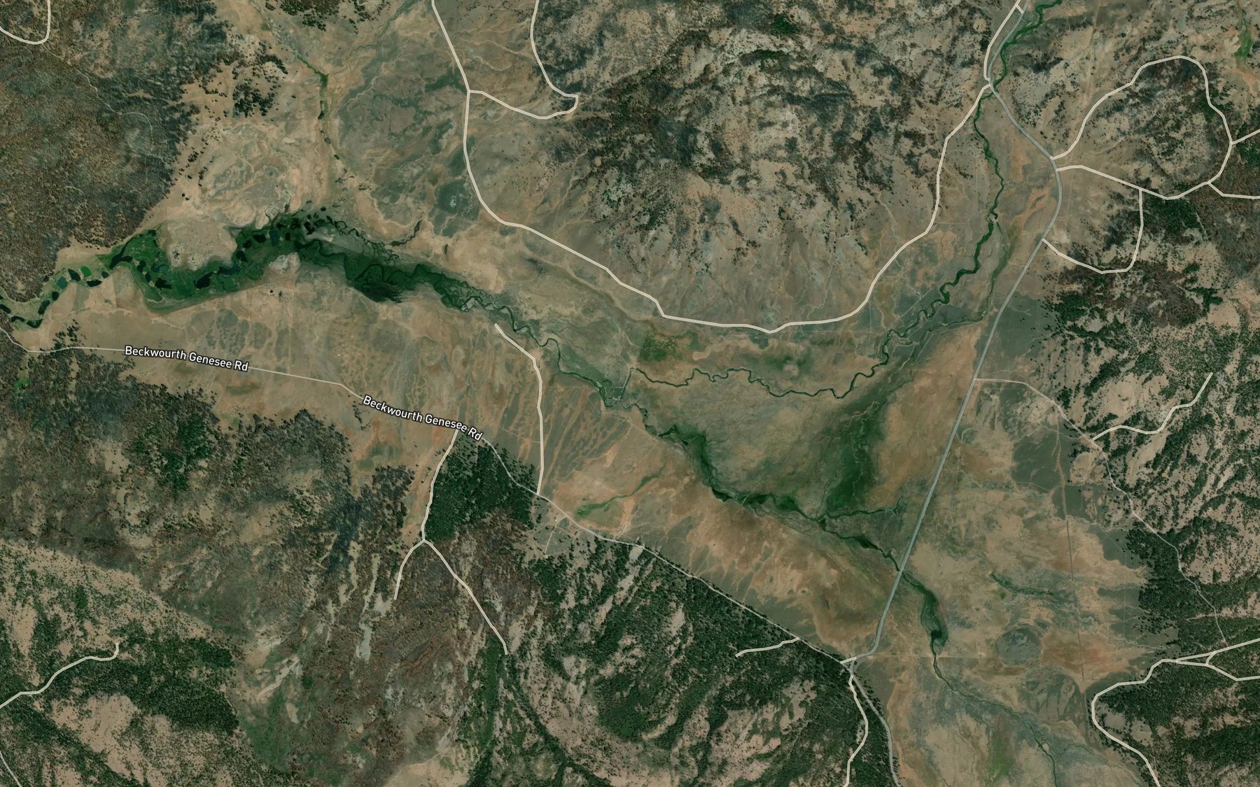 Satellite map of the Dixie Creek