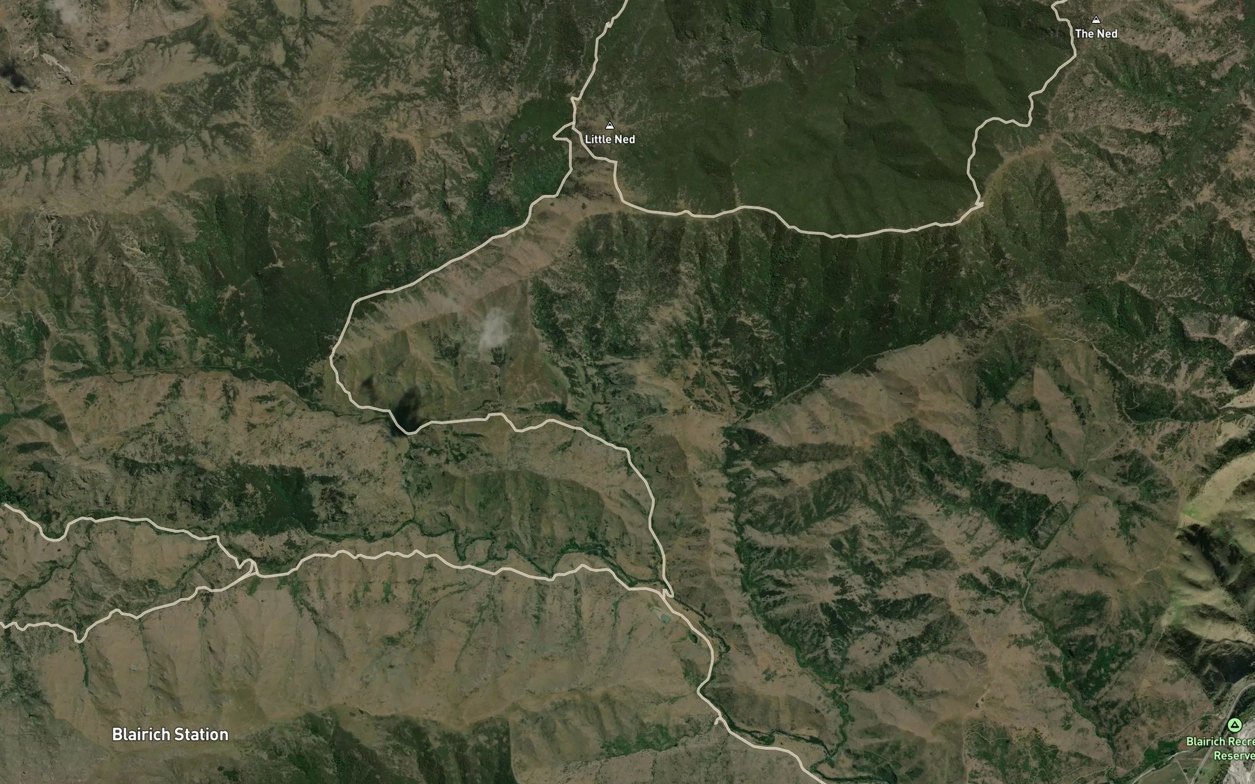 Satellite map of the Boundary Creek