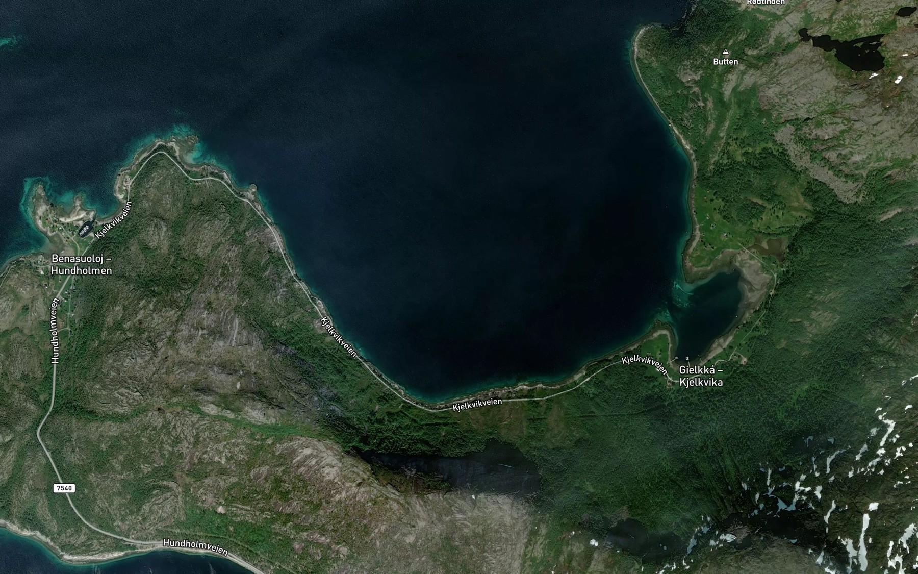 Satellite map of the Gielkaluokta