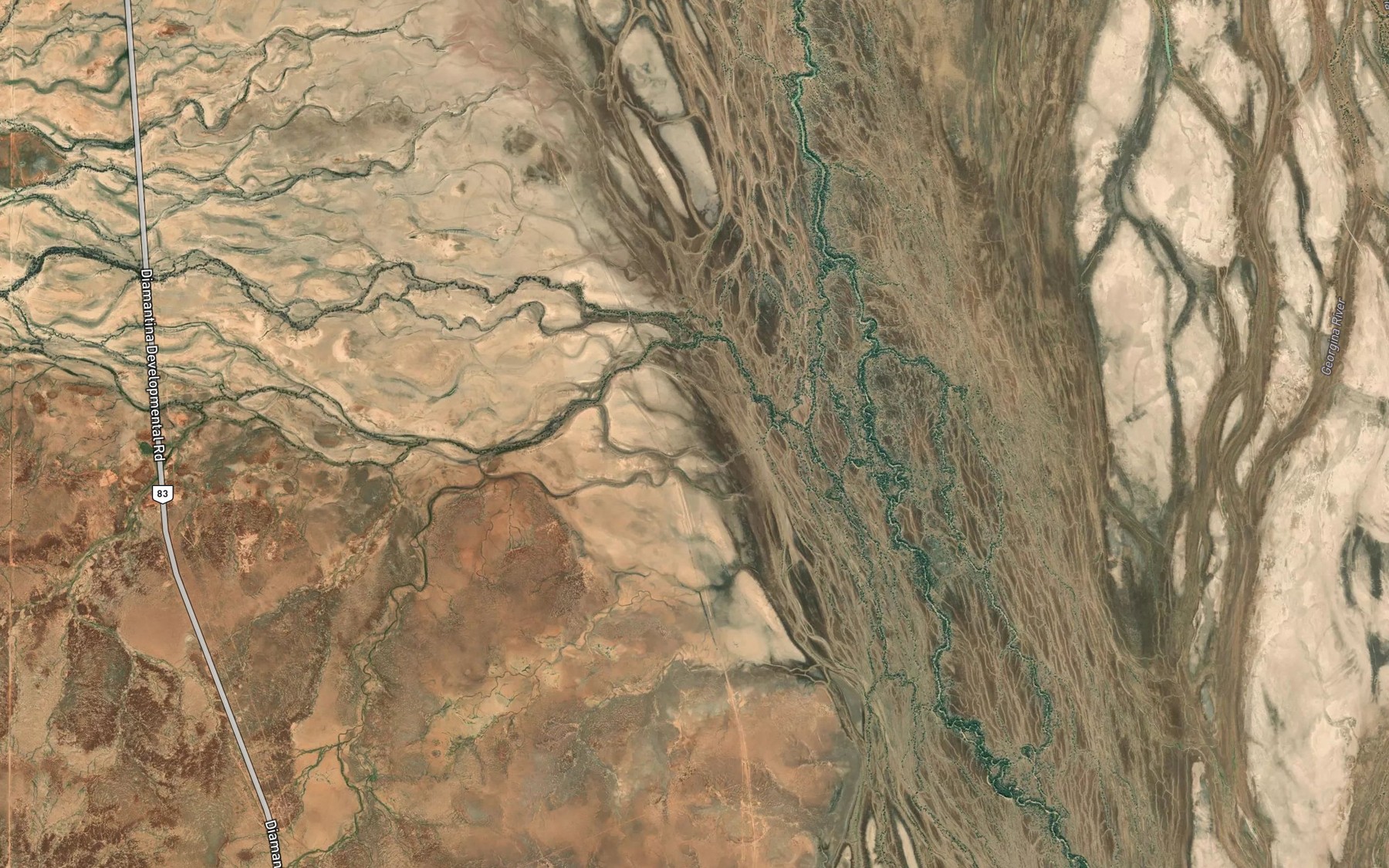 Satellite map of the Hilary Creek