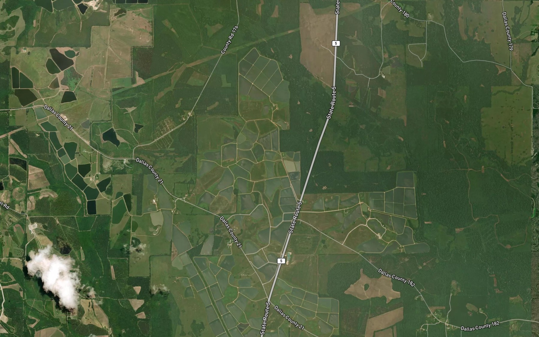 Satellite map of the W W Weissinger Number 4 Lake