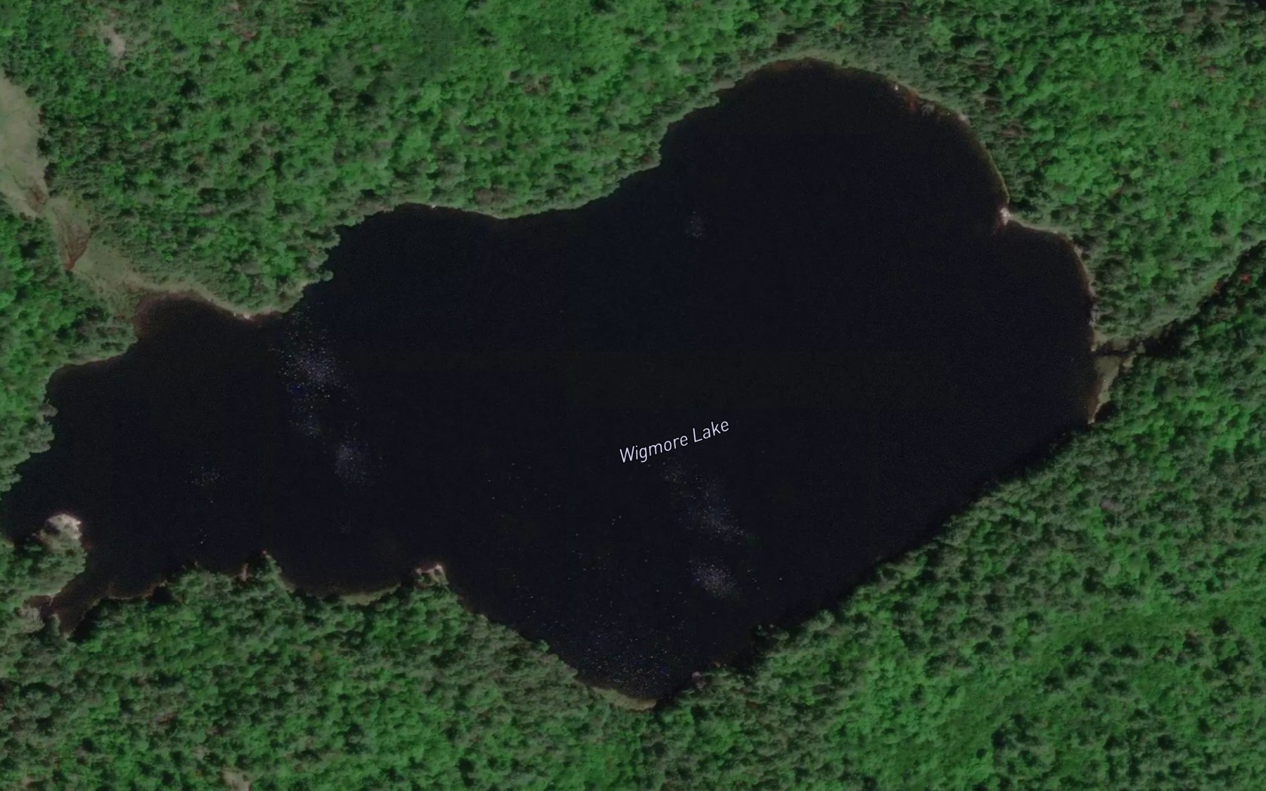 Satellite map of the Wigmore Lake