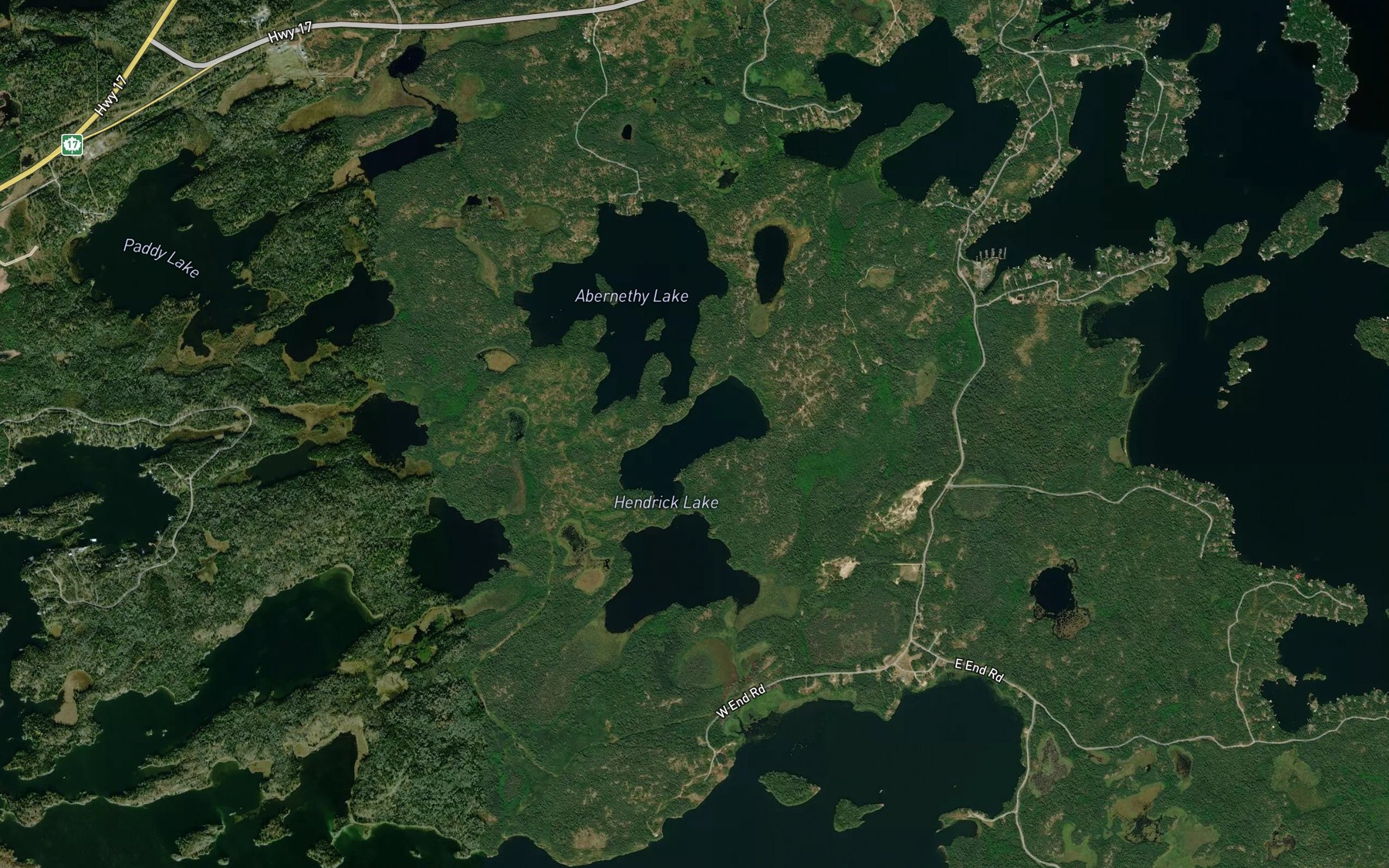 Satellite map of the Little Rock Lake