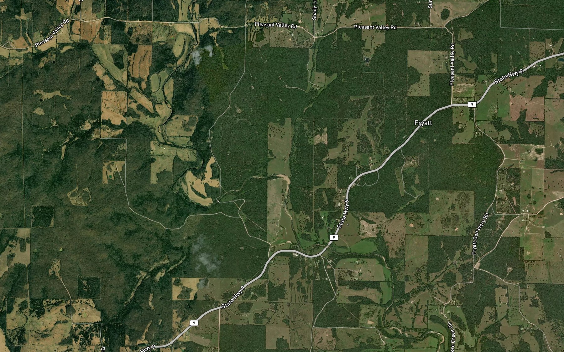 Satellite map of the Dye Branch