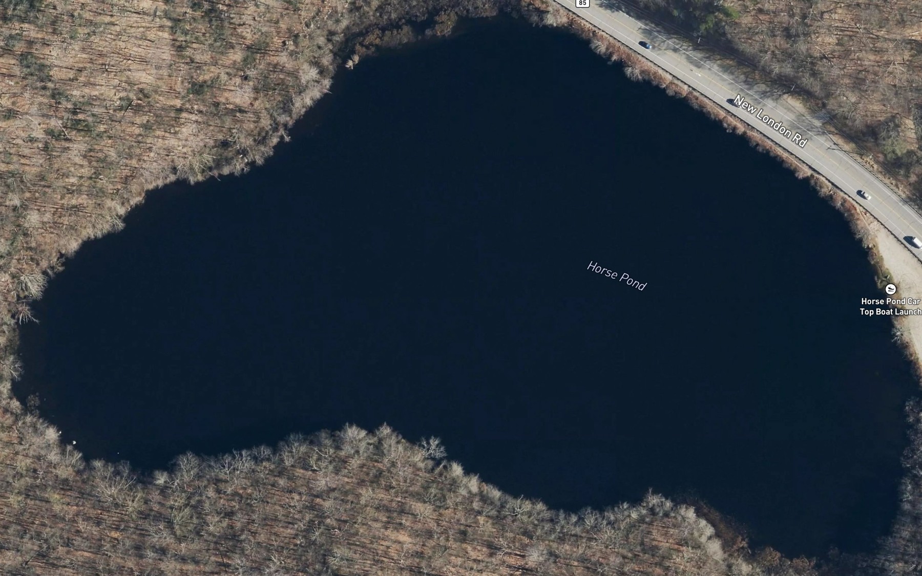 Satellite map of the Horse Pond