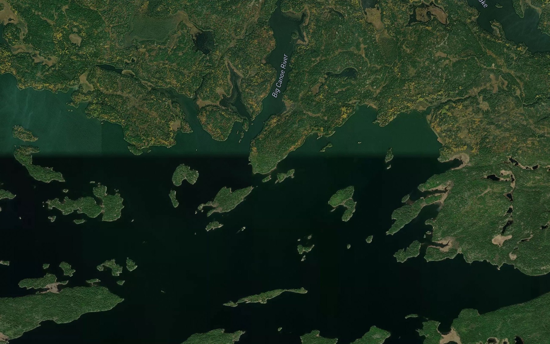 Satellite map of the Big Canoe River
