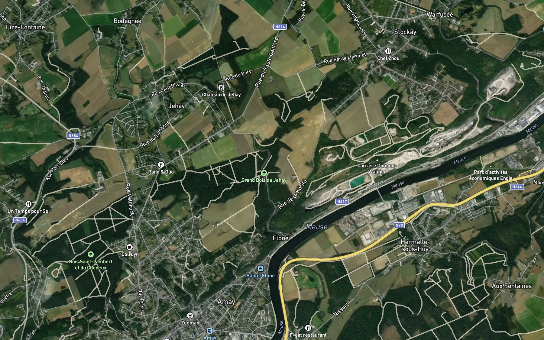 Satellite map of the Oxhe