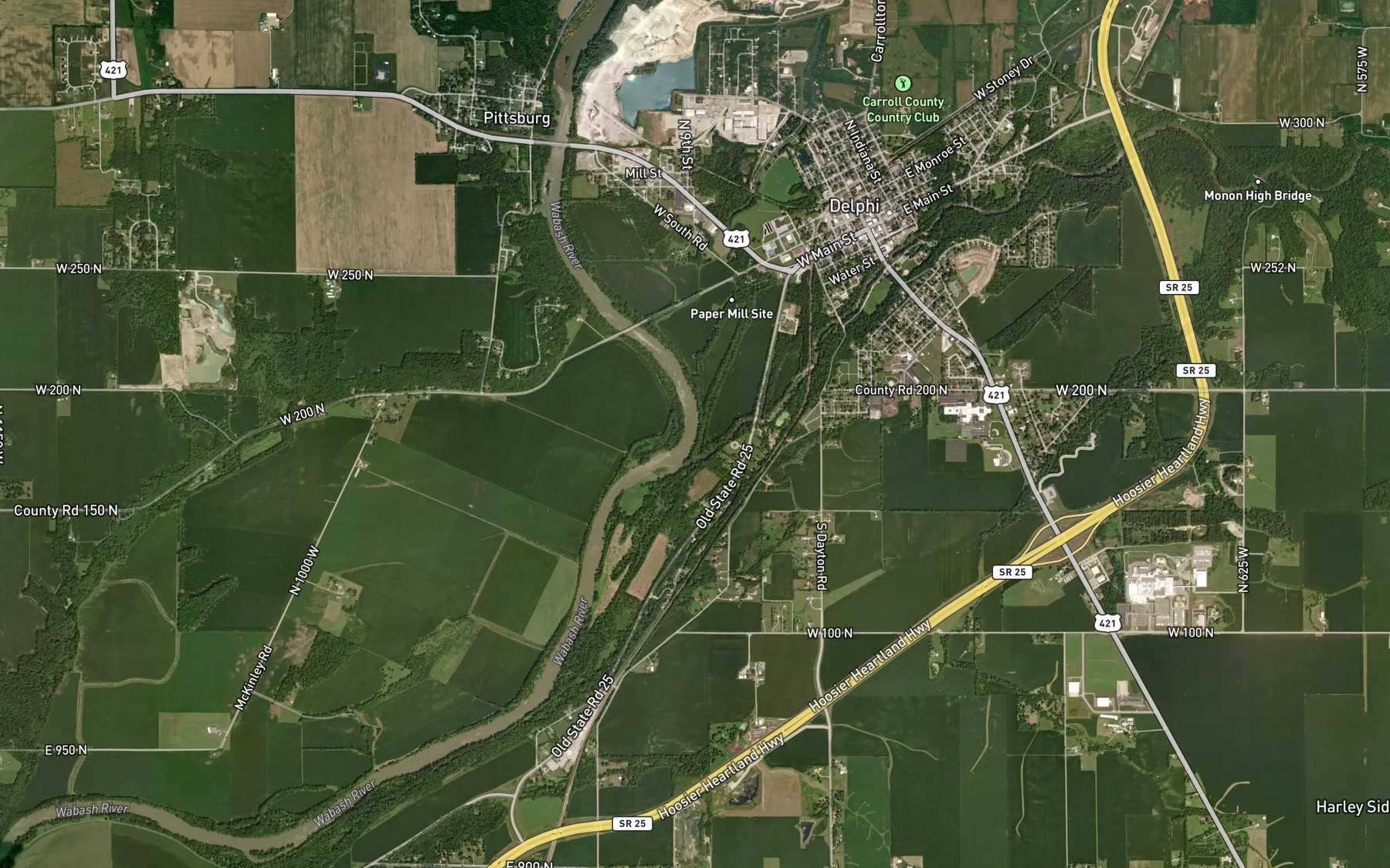 Satellite map of the Deer Creek
