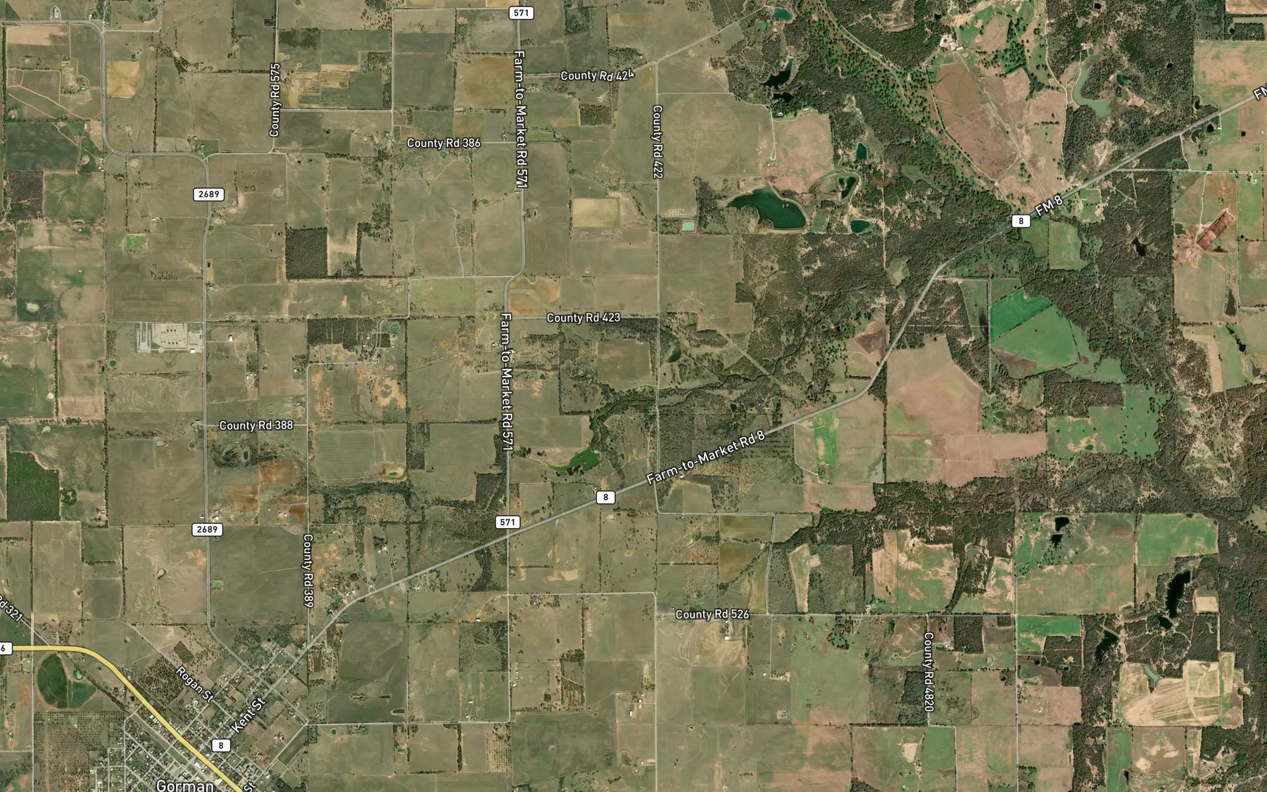 Satellite map of the Ellison Spring