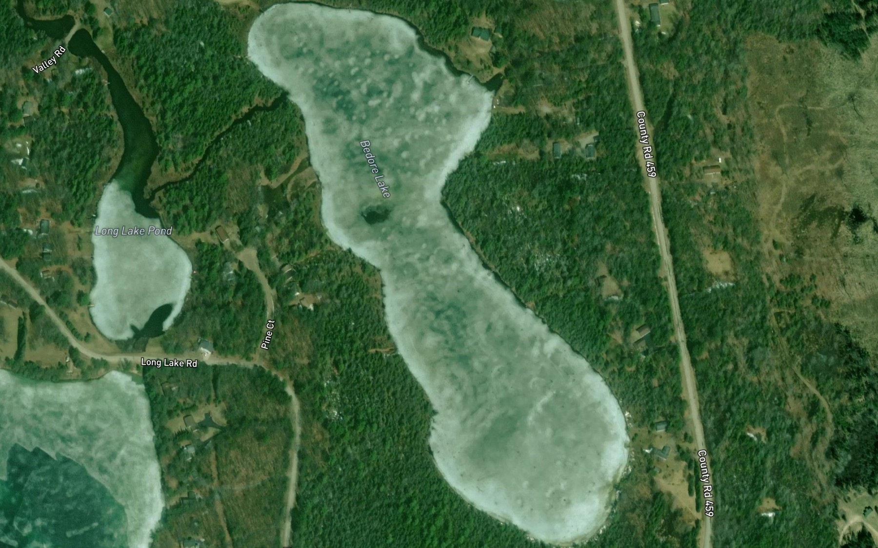 Satellite map of the Bedore Lake
