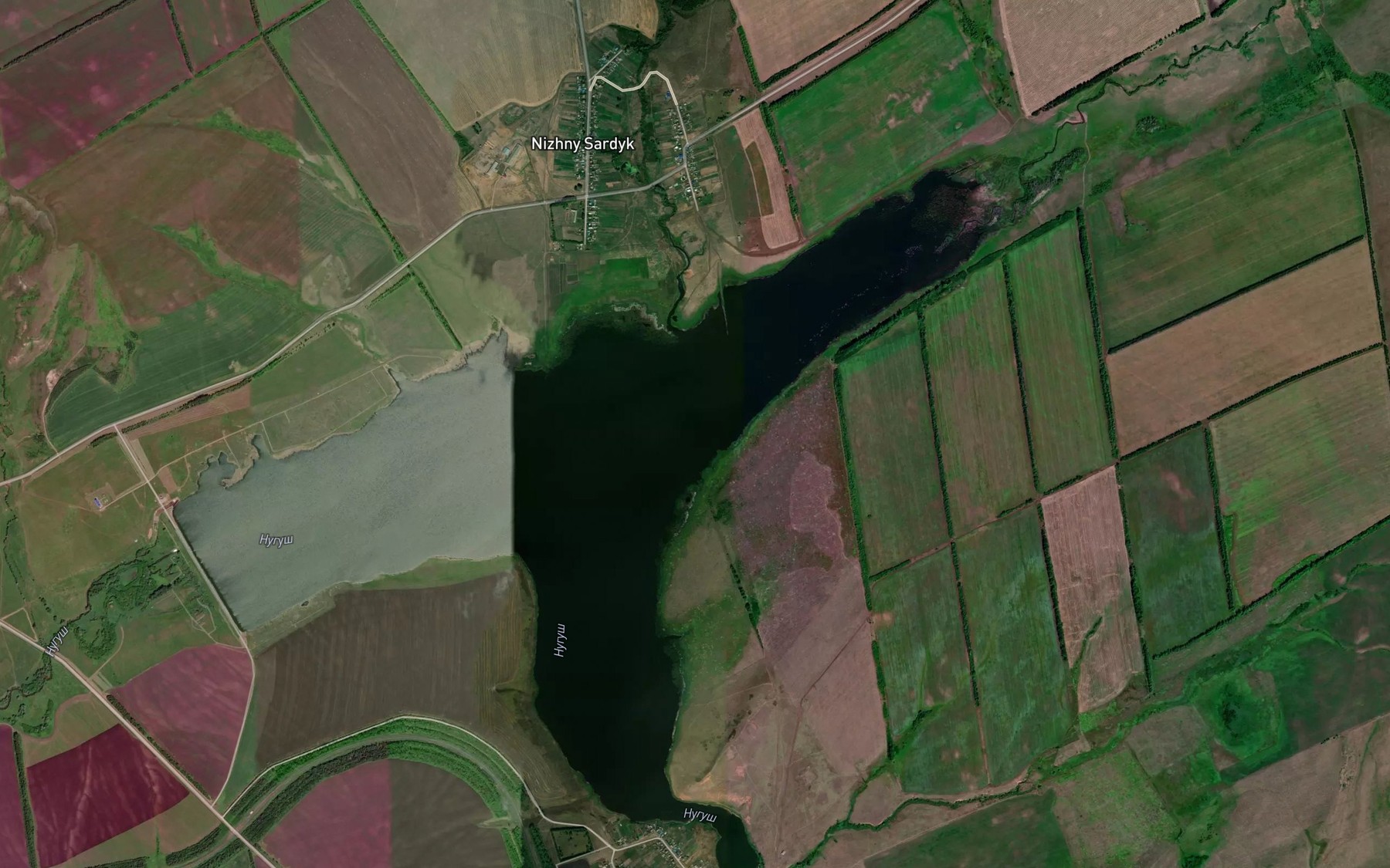 Satellite map of the Inysh