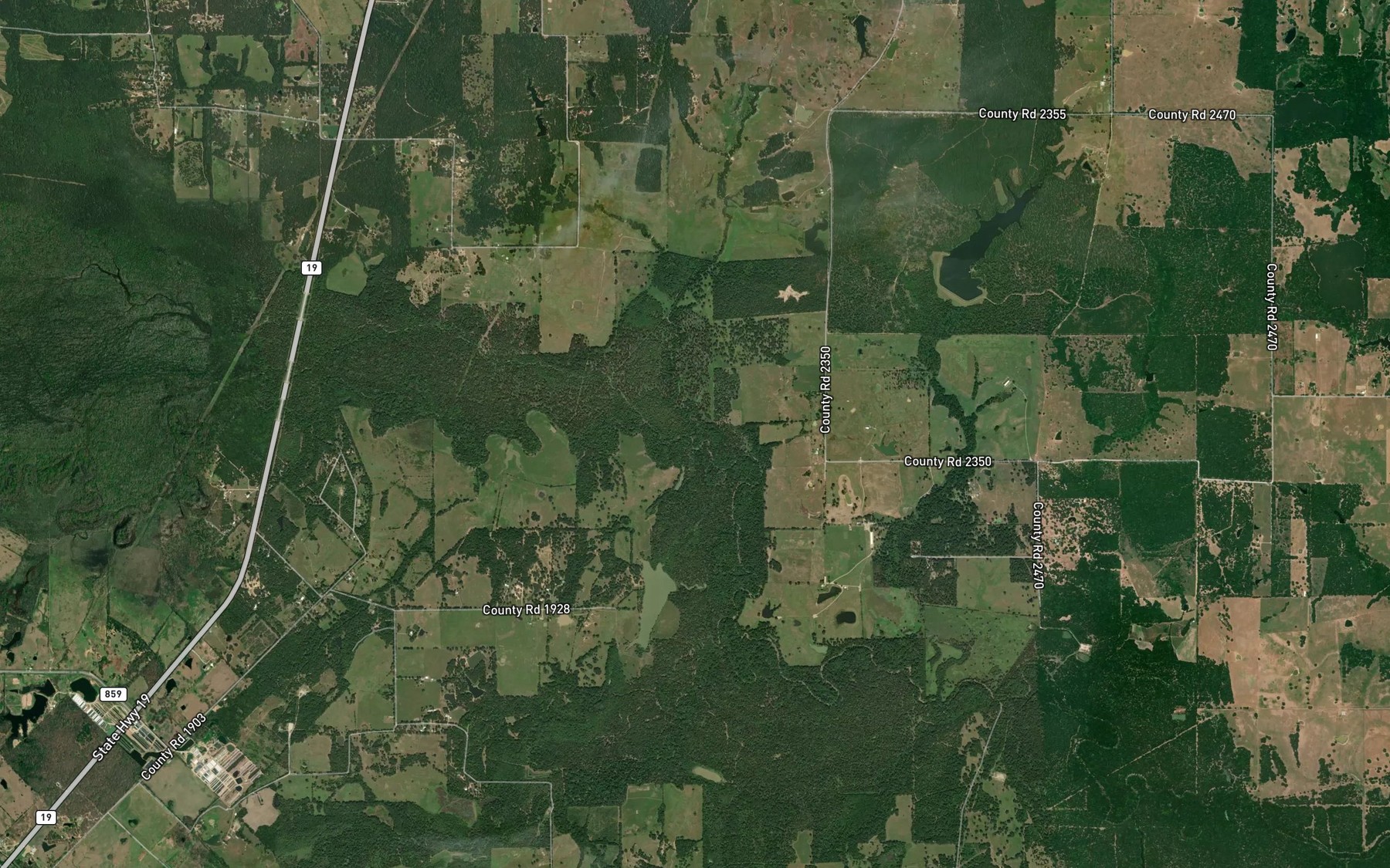 Satellite map of the Sandy Creek