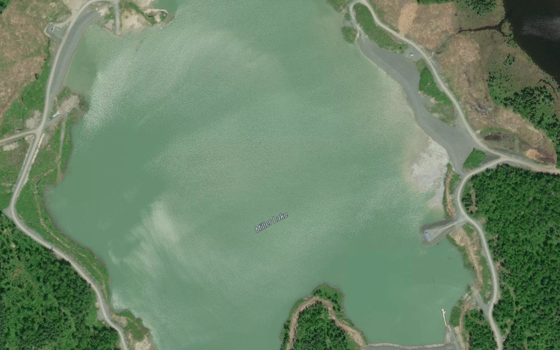 Satellite map of the Miller Lake