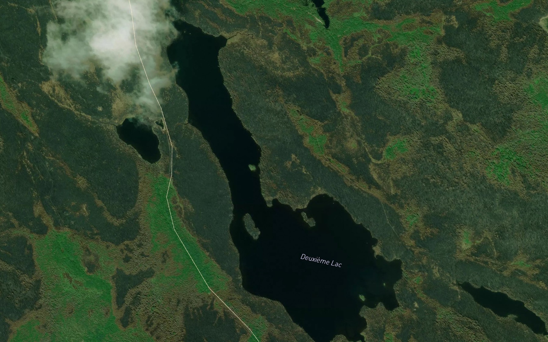 Satellite map of the Deuxieme Lac