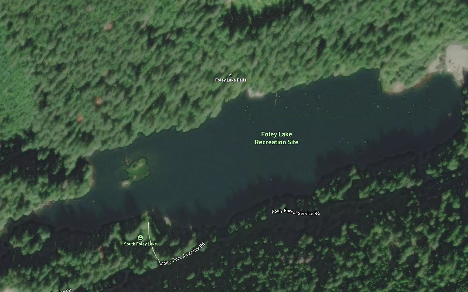 Satellite map of the Foley Lake