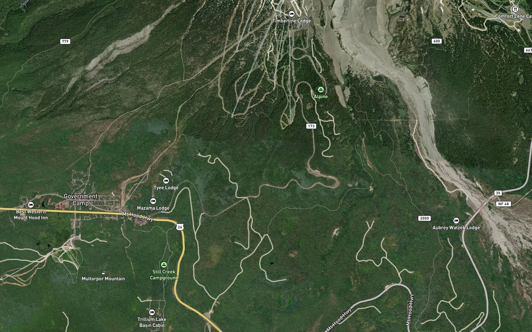 Satellite map of the Mono Creek
