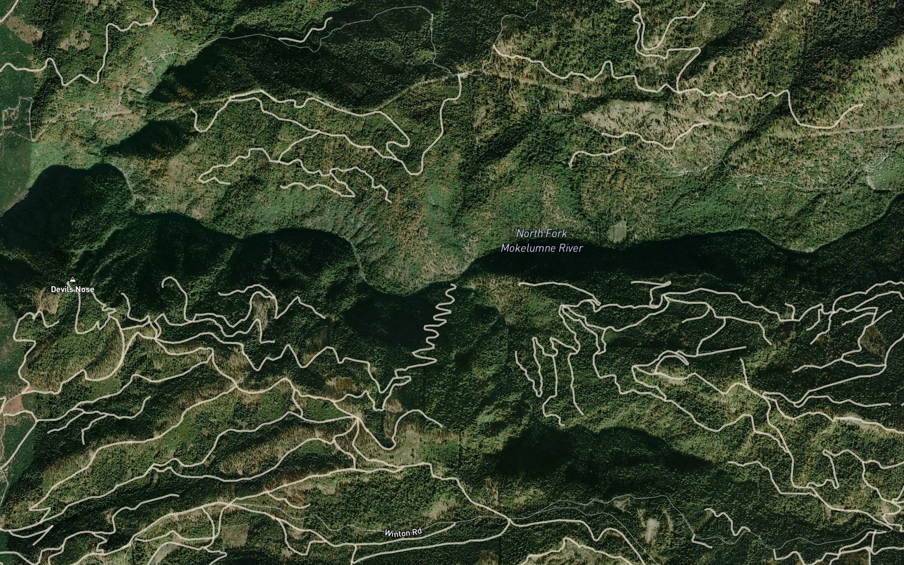 Satellite map of the Blue Creek