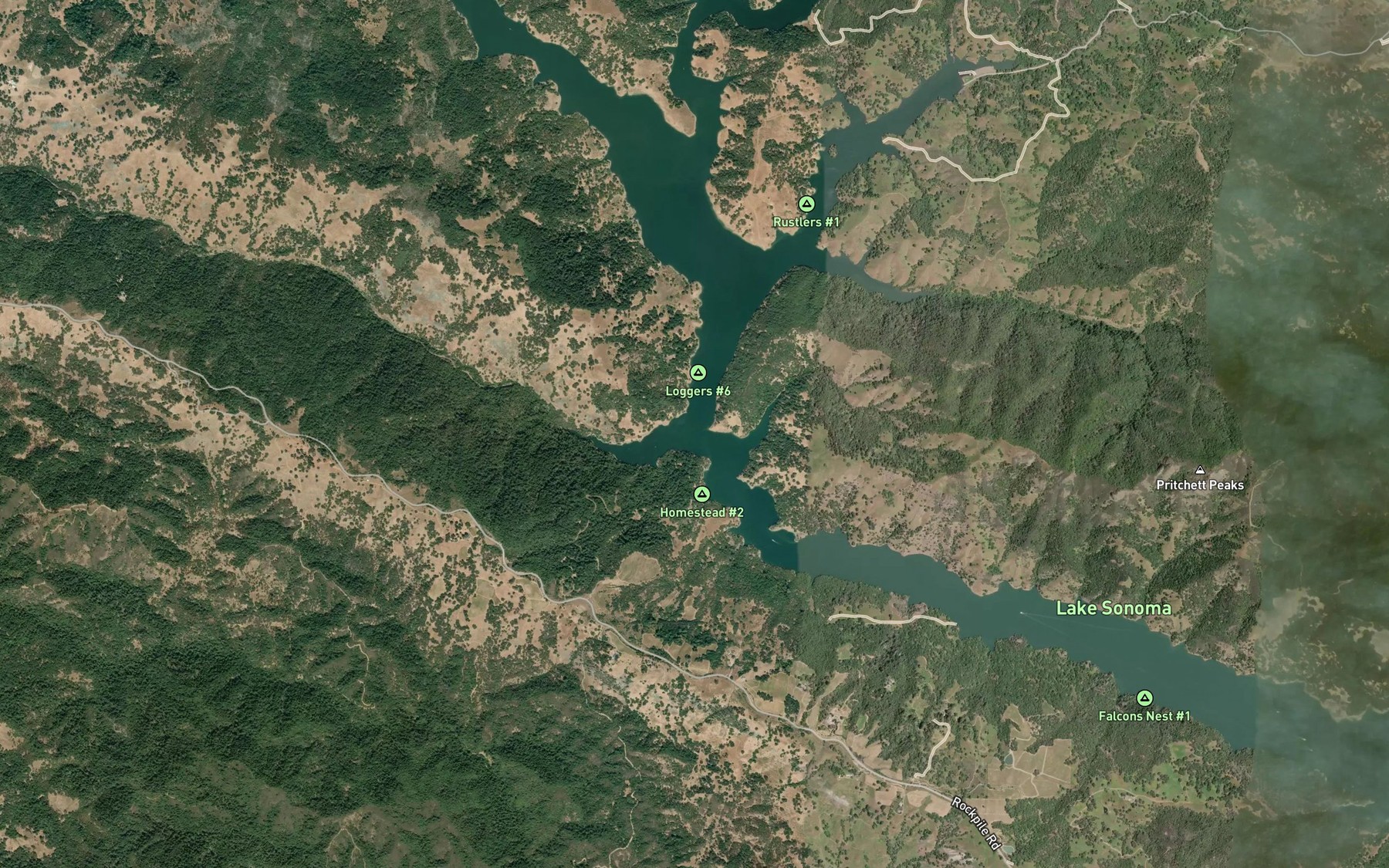 Satellite map of the Smith Creek