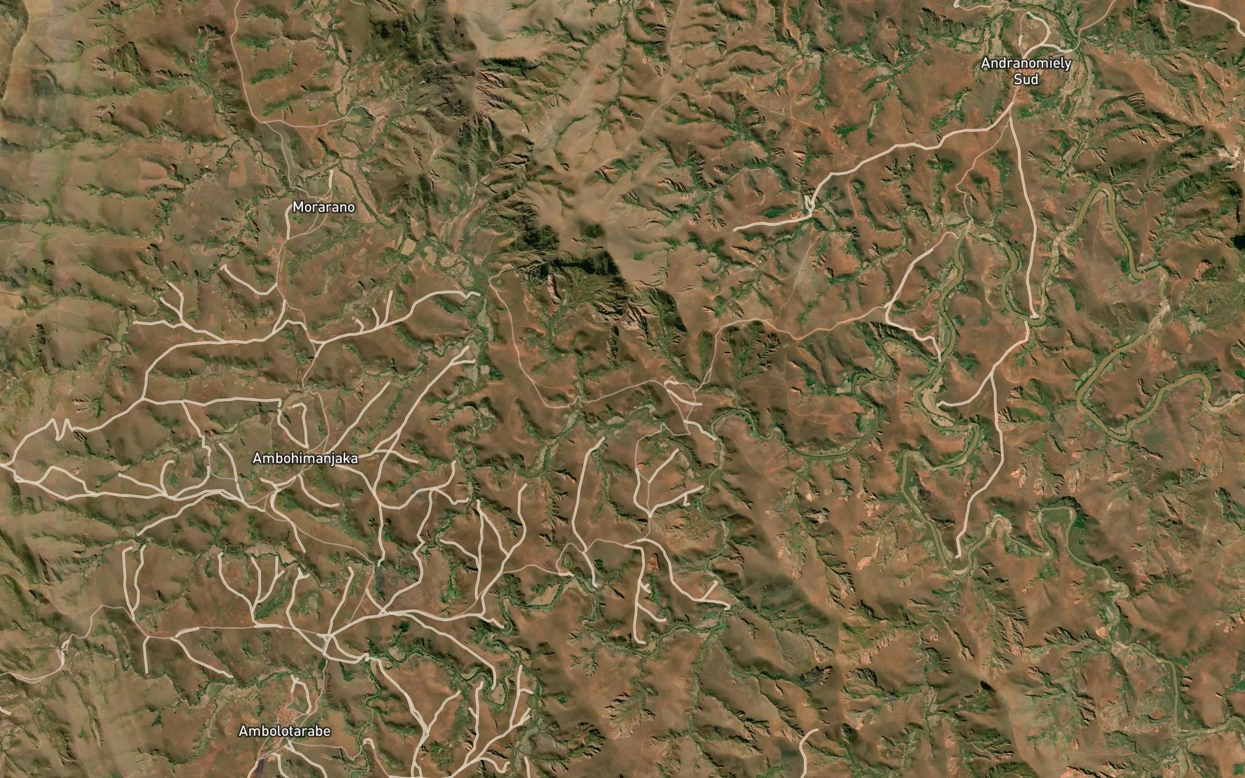 Satellite map of the Manandona Riviere
