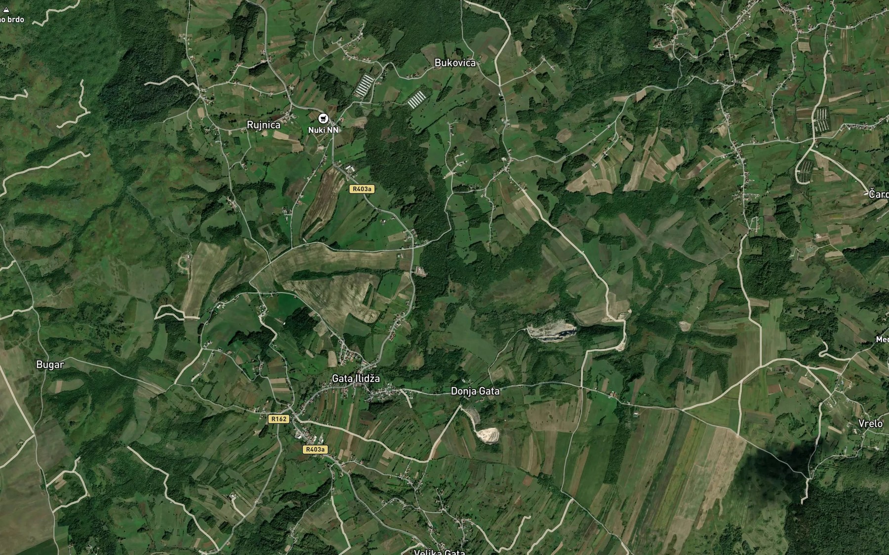 Satellite map of the Mala Peca