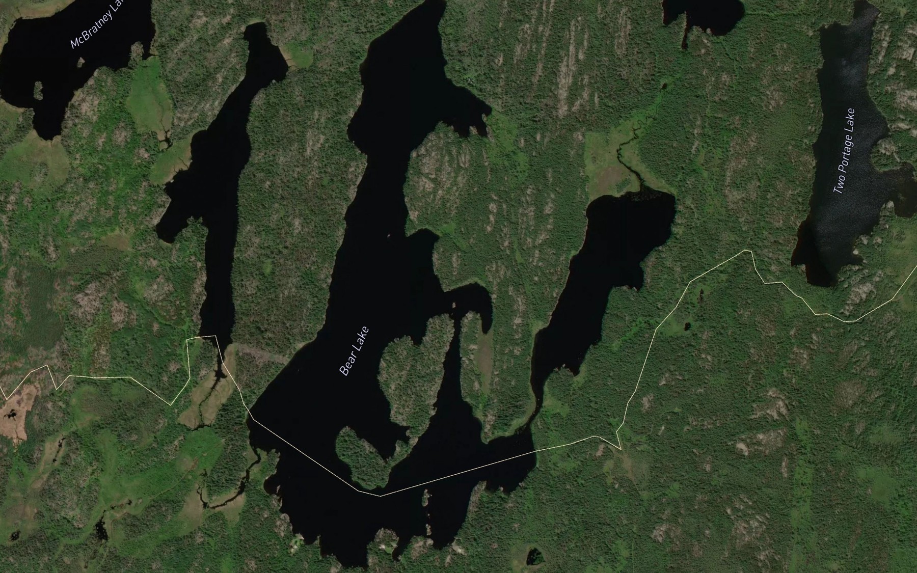 Satellite map of the Bear Lake