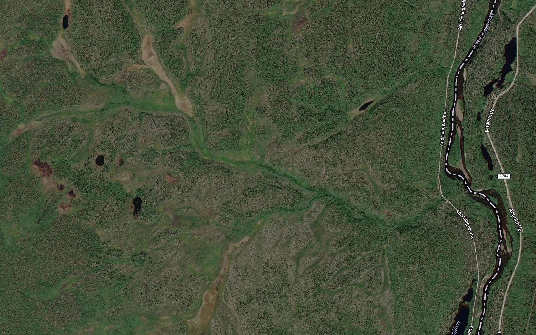 Satellite map of the Ruvvasjohka