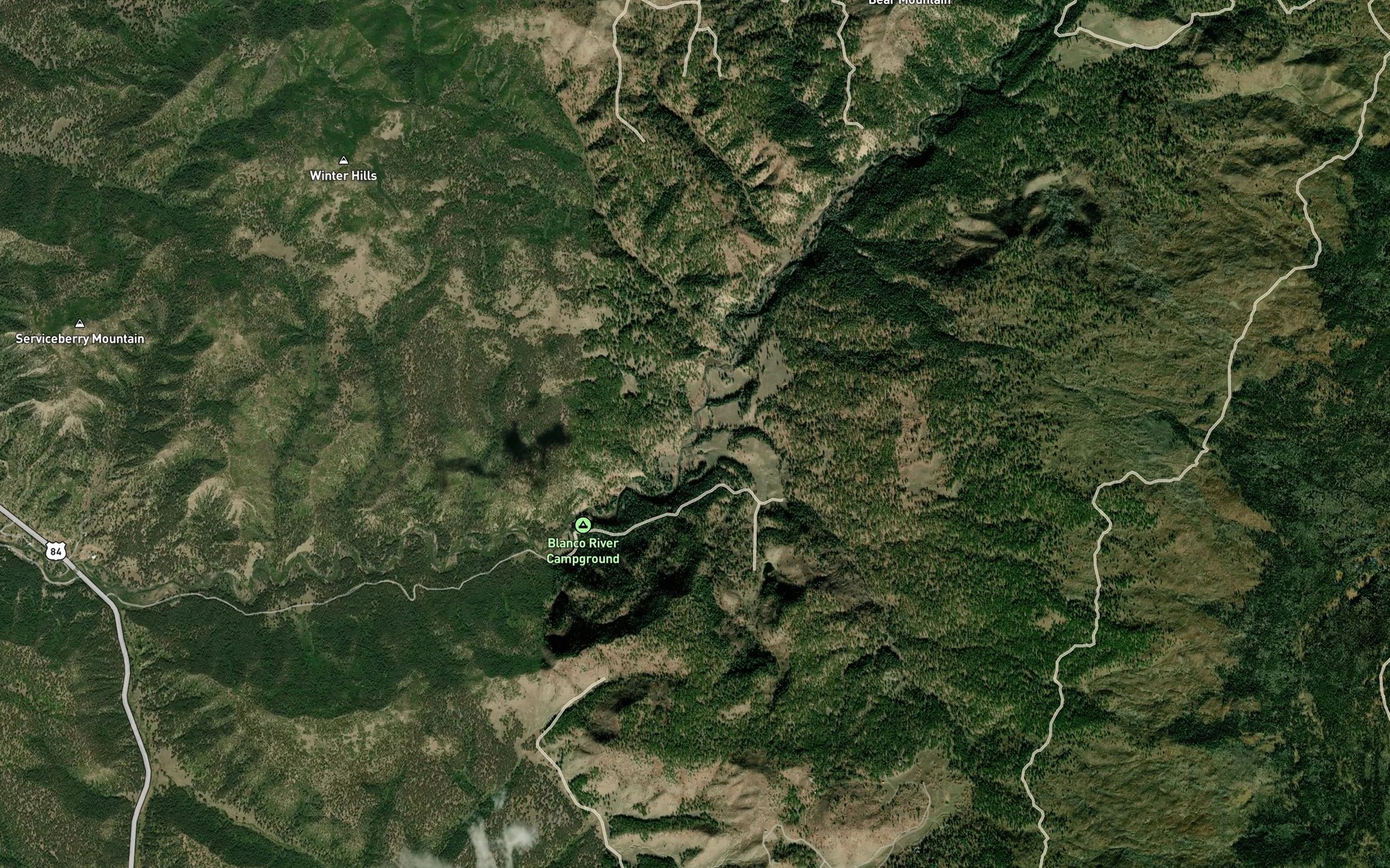 Satellite map of the Benson Creek