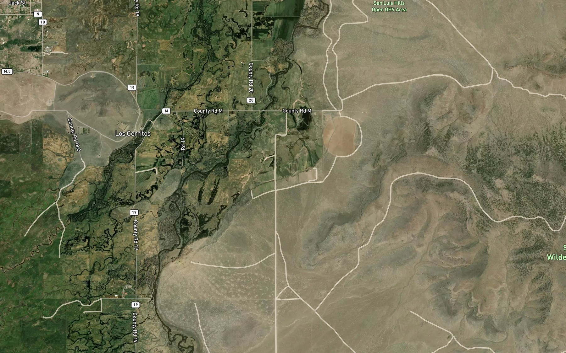 Satellite map of the Rincon Ditch