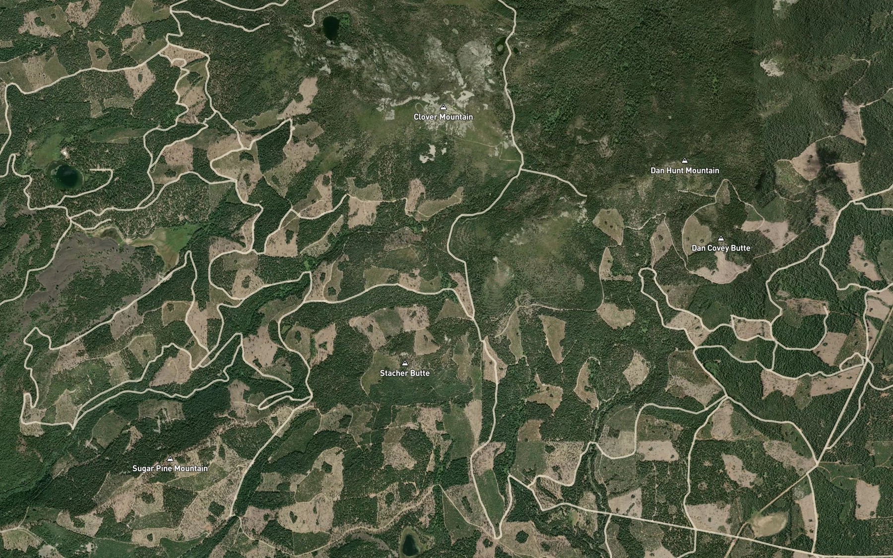 Satellite map of the Clover Creek Springs