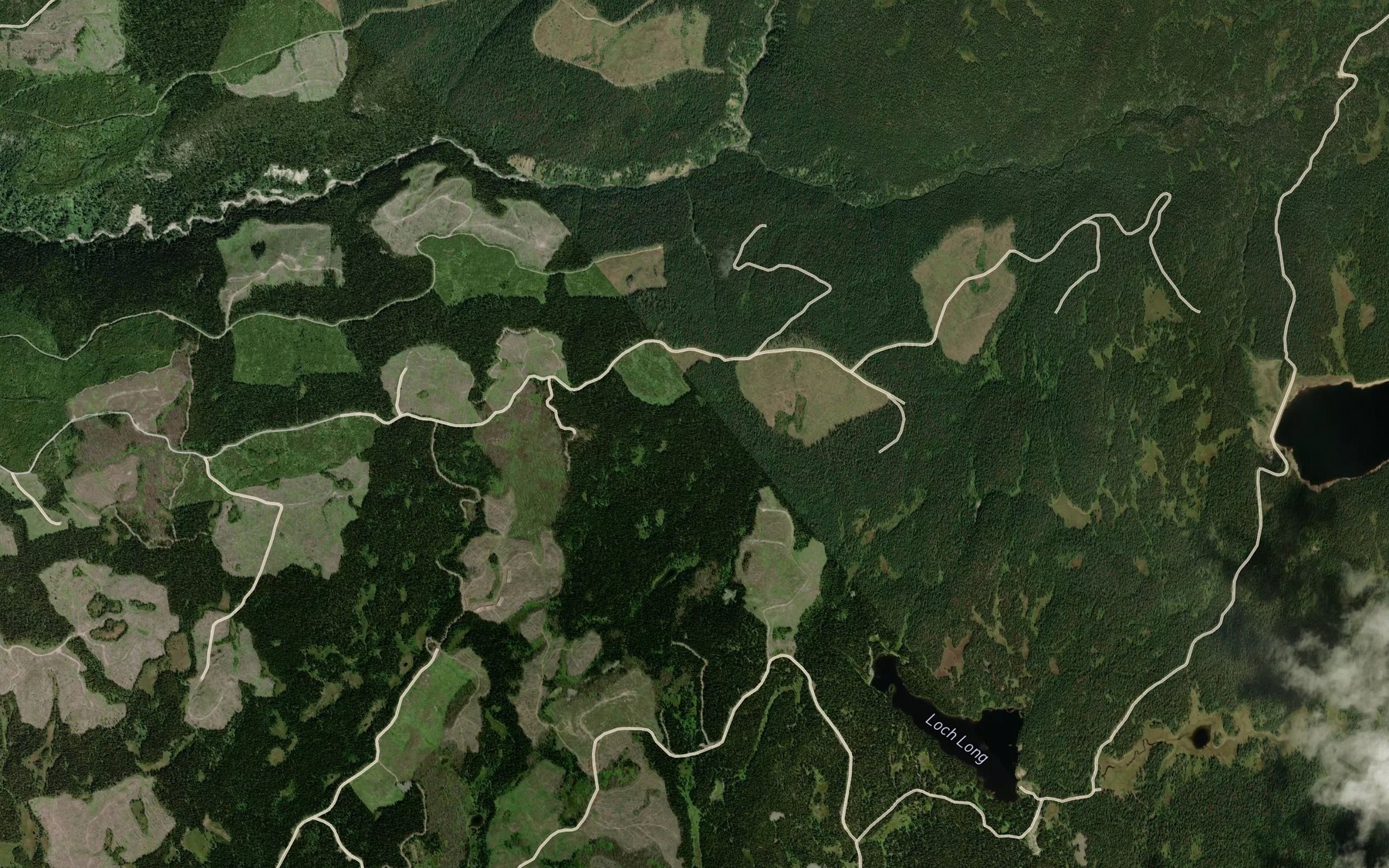 Satellite map of the Stanley Creek