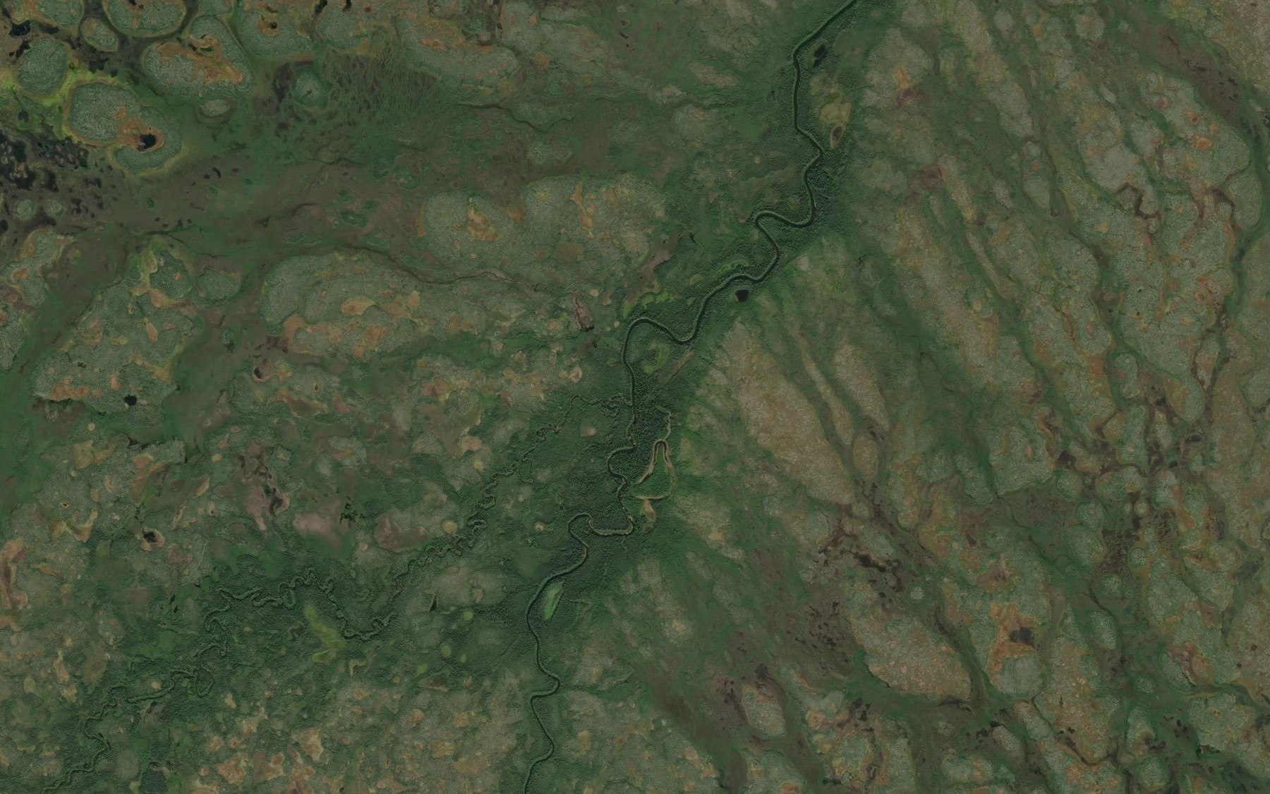 Satellite map of the North Angling River