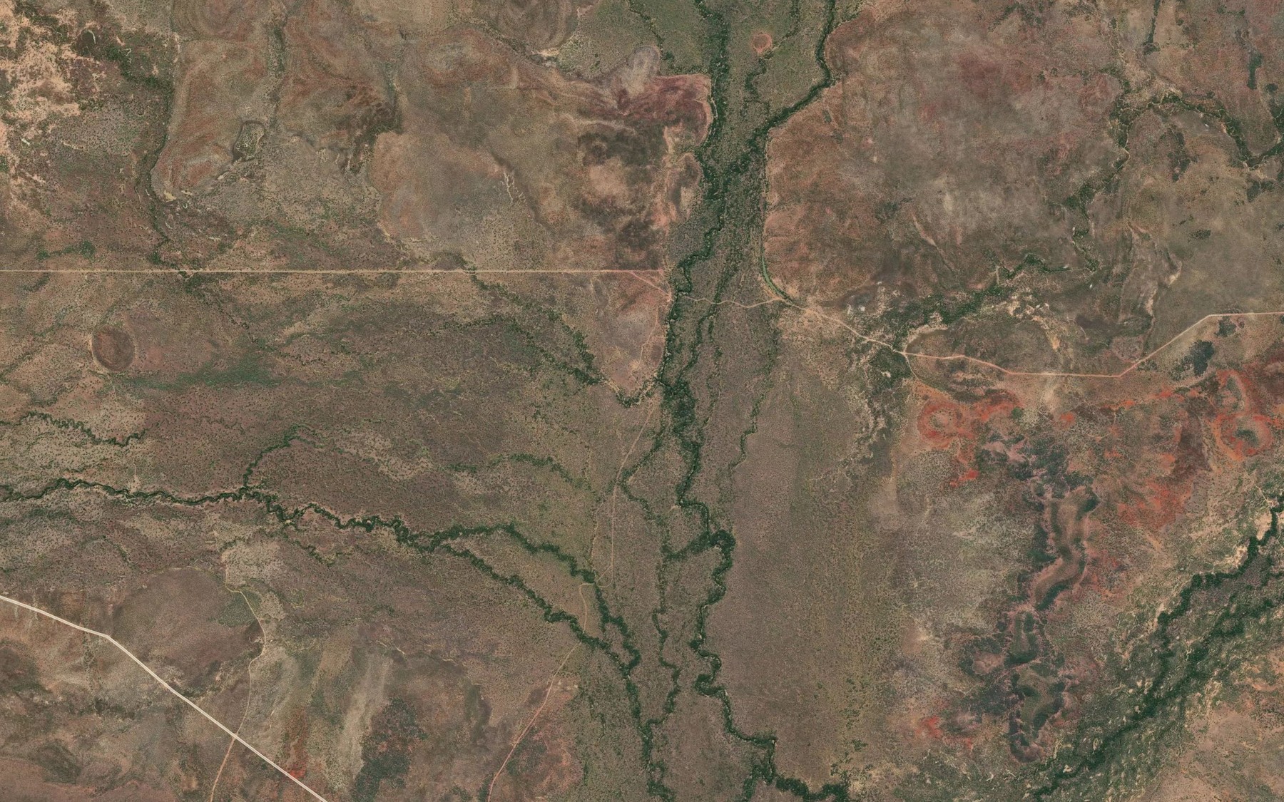 Satellite map of the Emu Creek