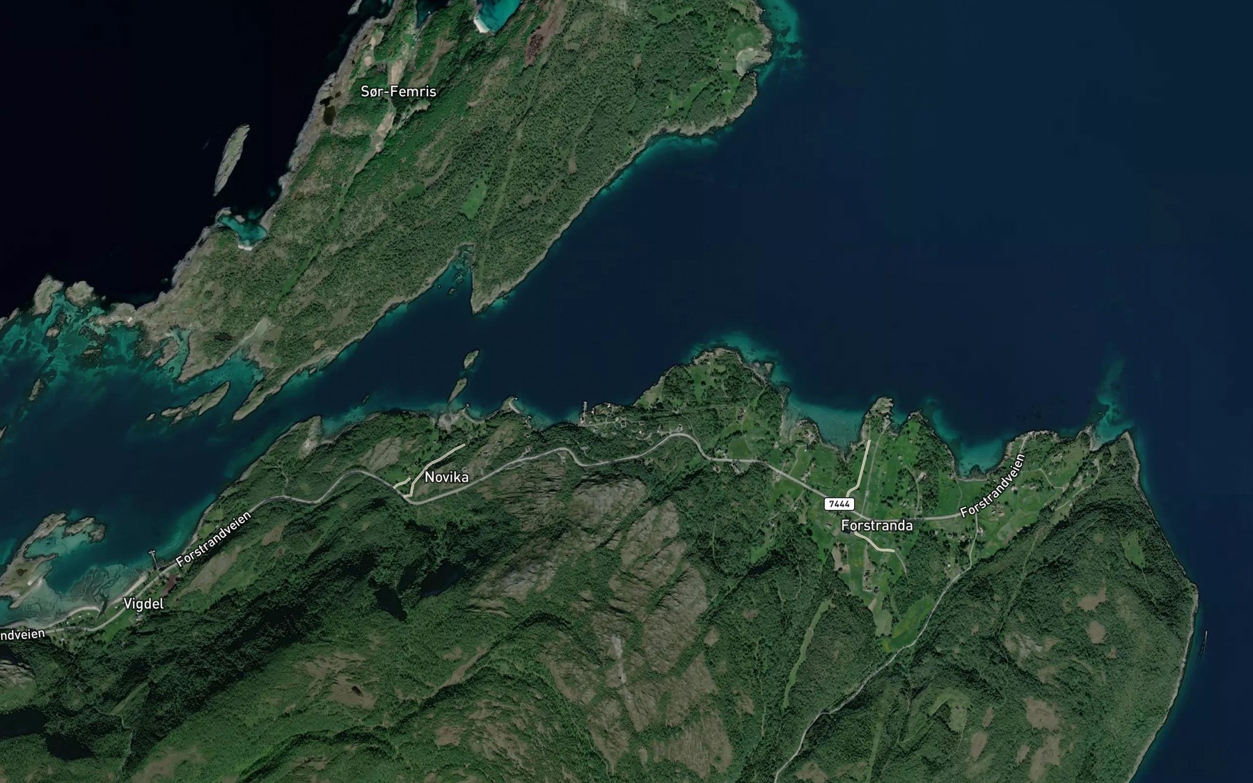 Satellite map of the Leirvika
