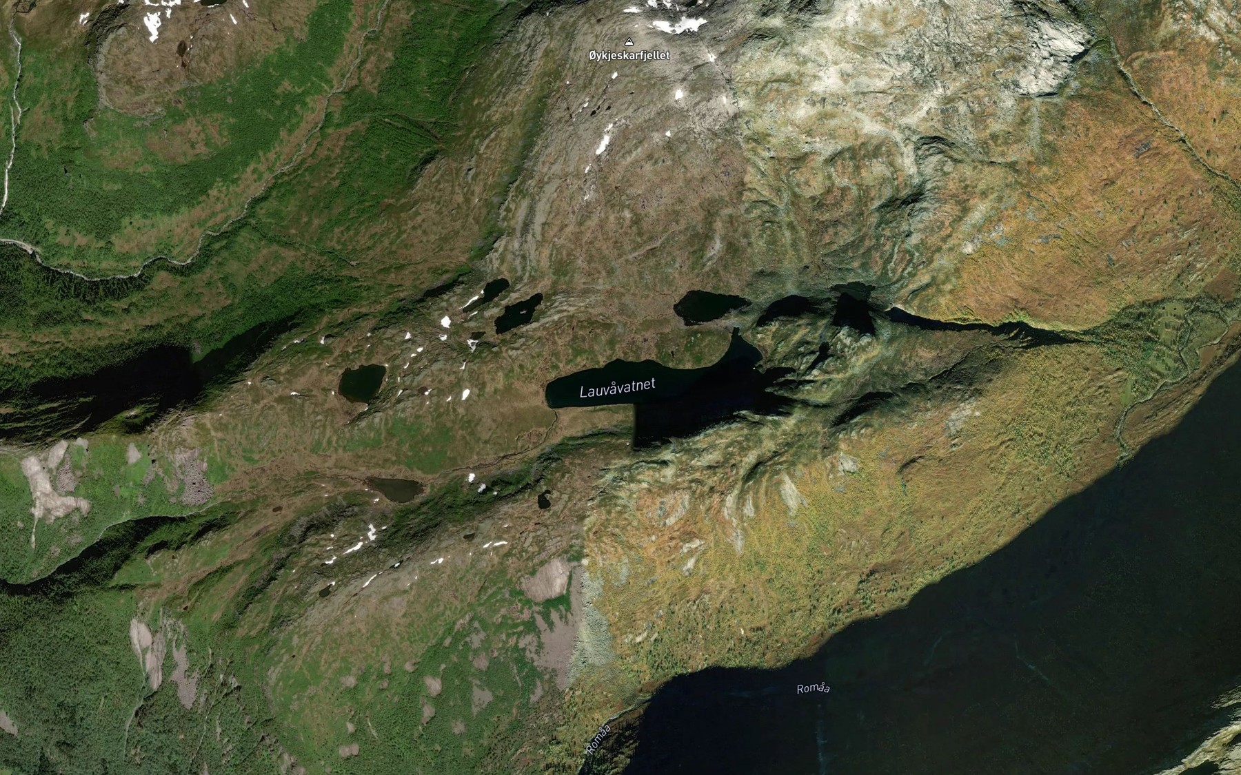 Satellite map of the Lauvasvatnet
