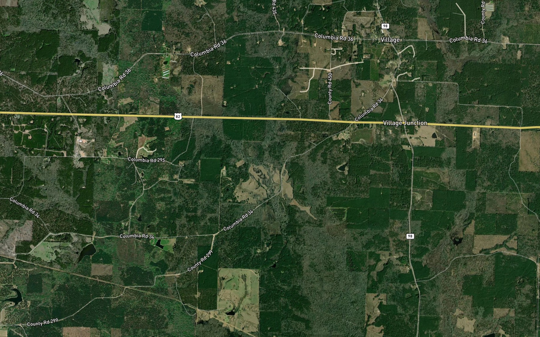 Satellite map of the Harper Creek