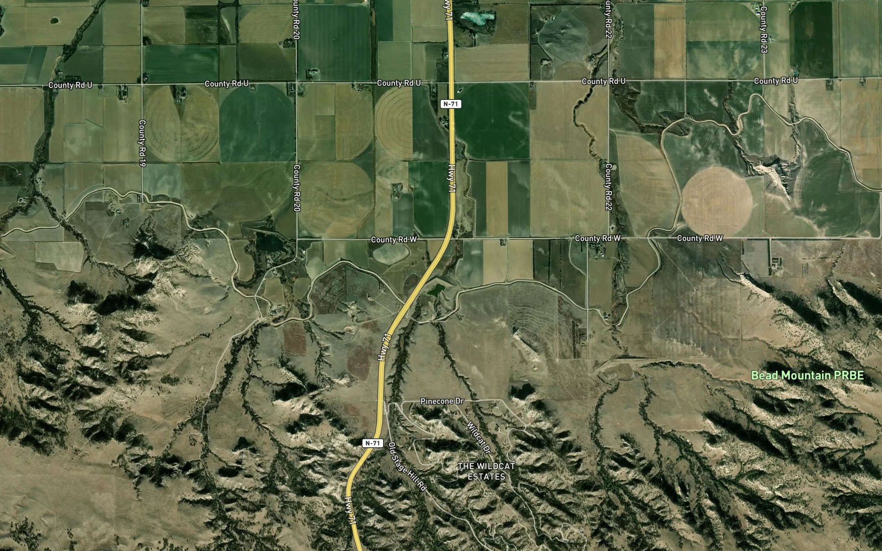 Satellite map of the Gering Valley Reservoir B