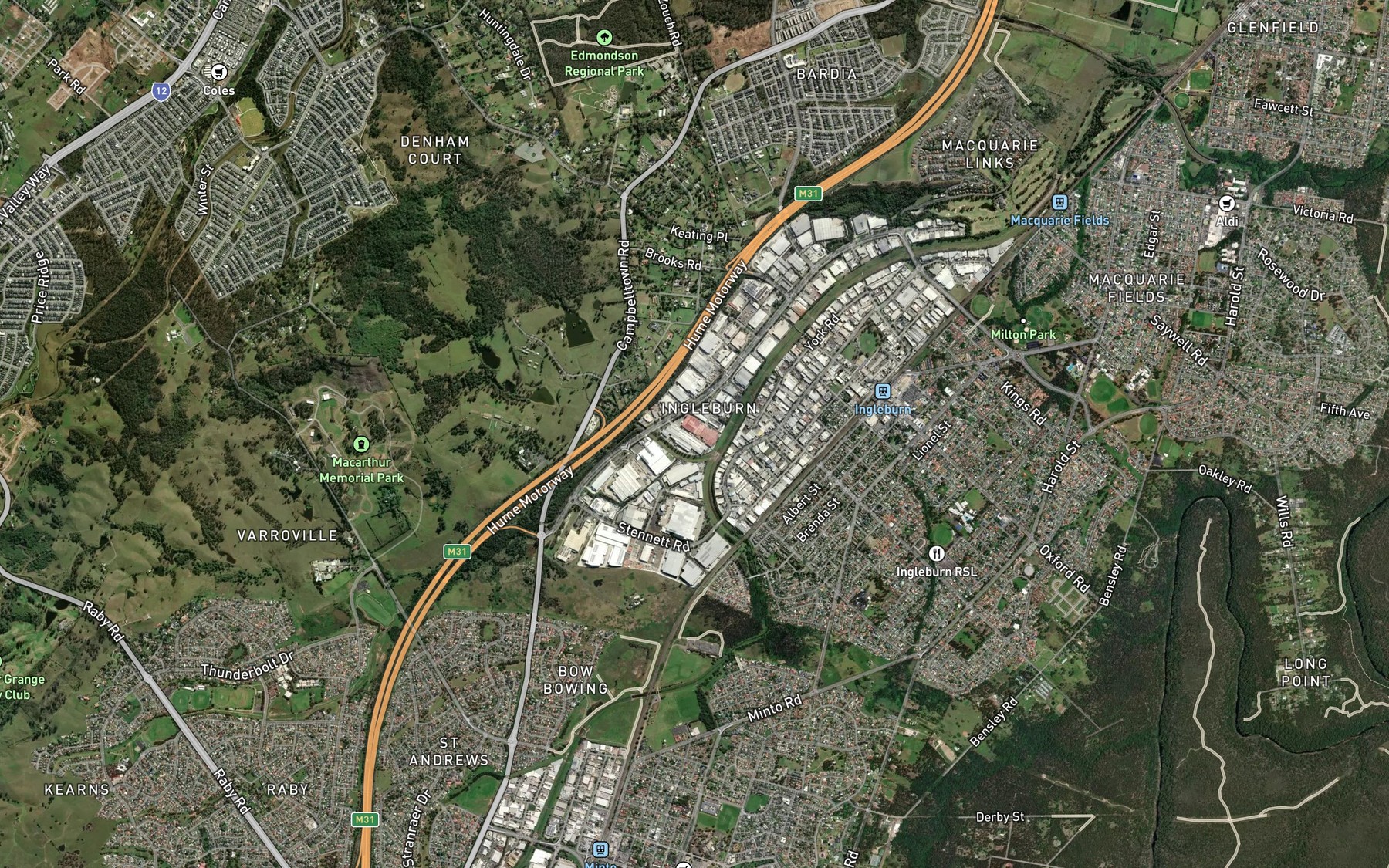 Satellite map of the Ben Bowing Creek