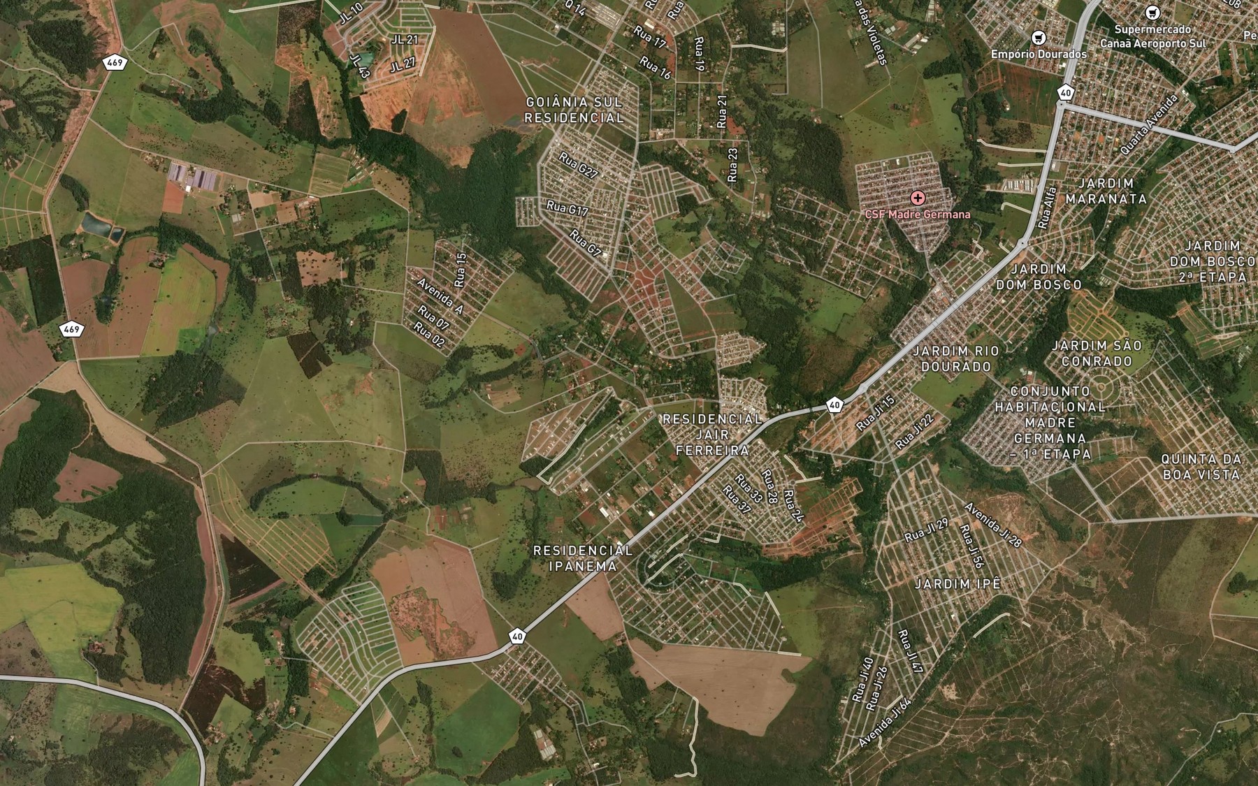 Satellite map of the Corrego Serrinha
