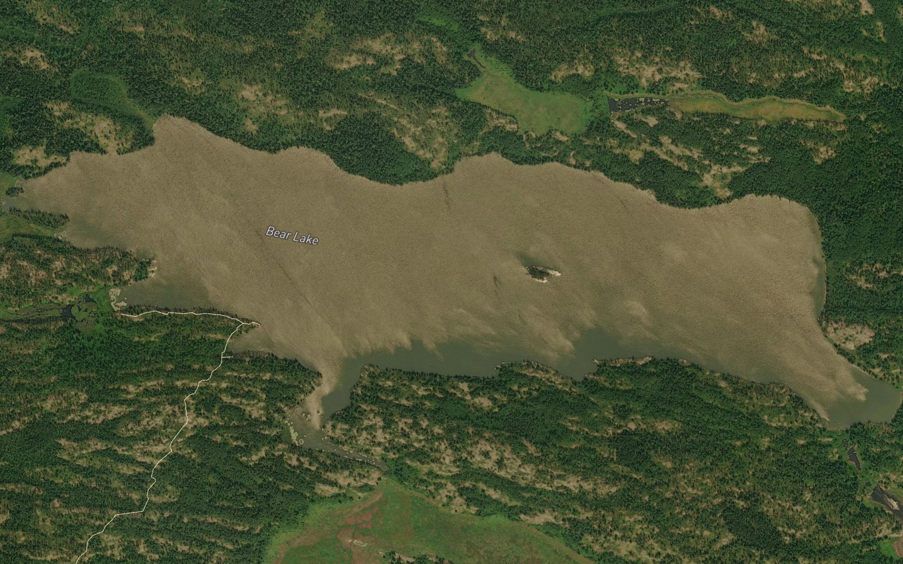 Satellite map of the Bear Lake