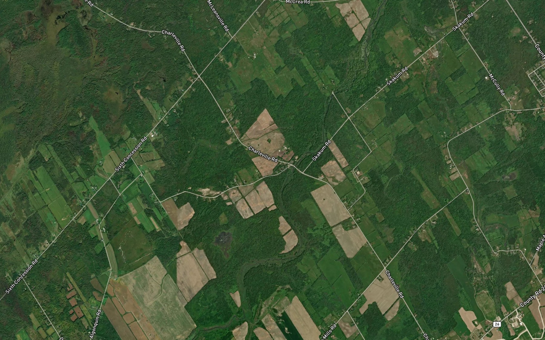 Satellite map of the Charleville Creek