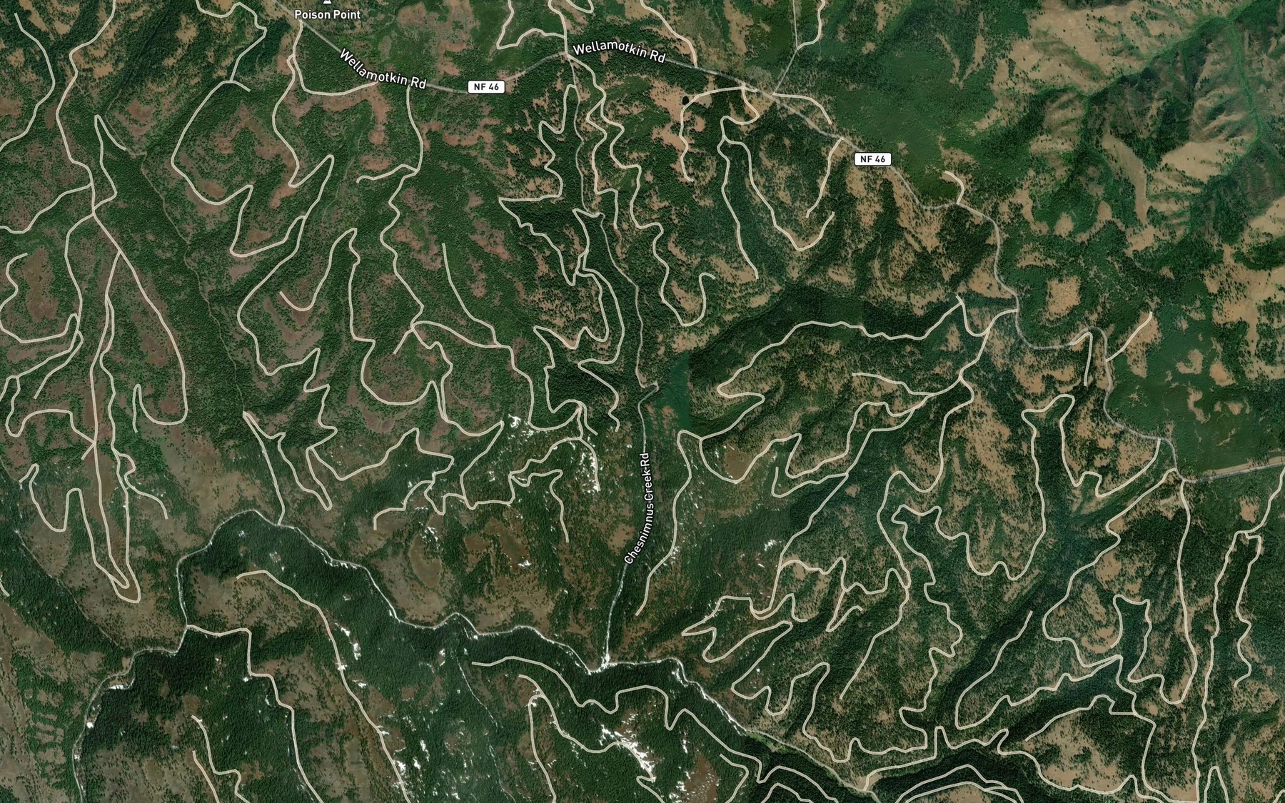 Satellite map of the South Fork Summit Creek