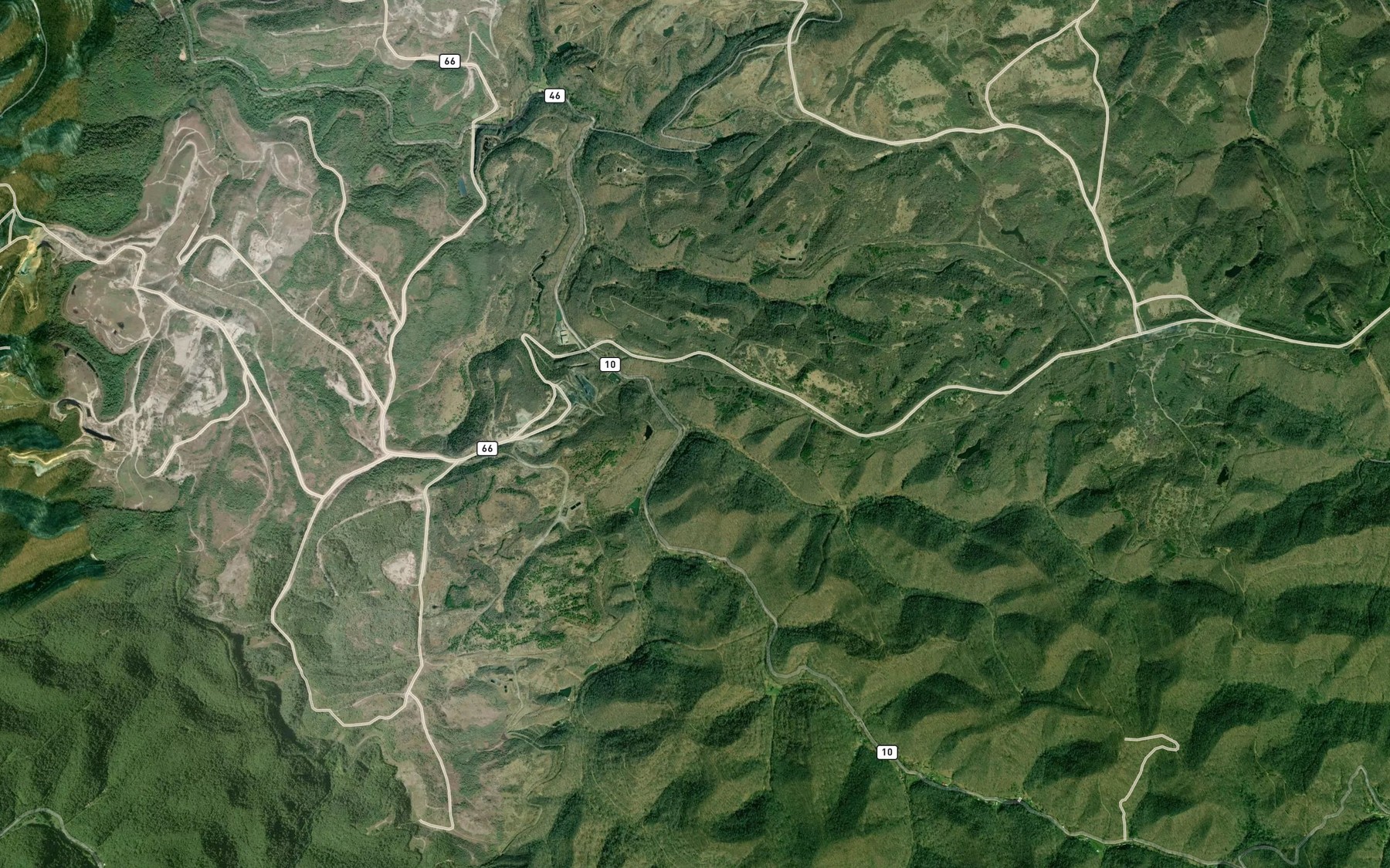 Satellite map of the Ballard Fork