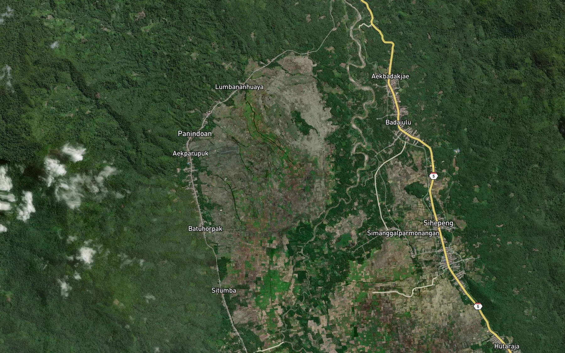 Satellite map of the Aek Uncim