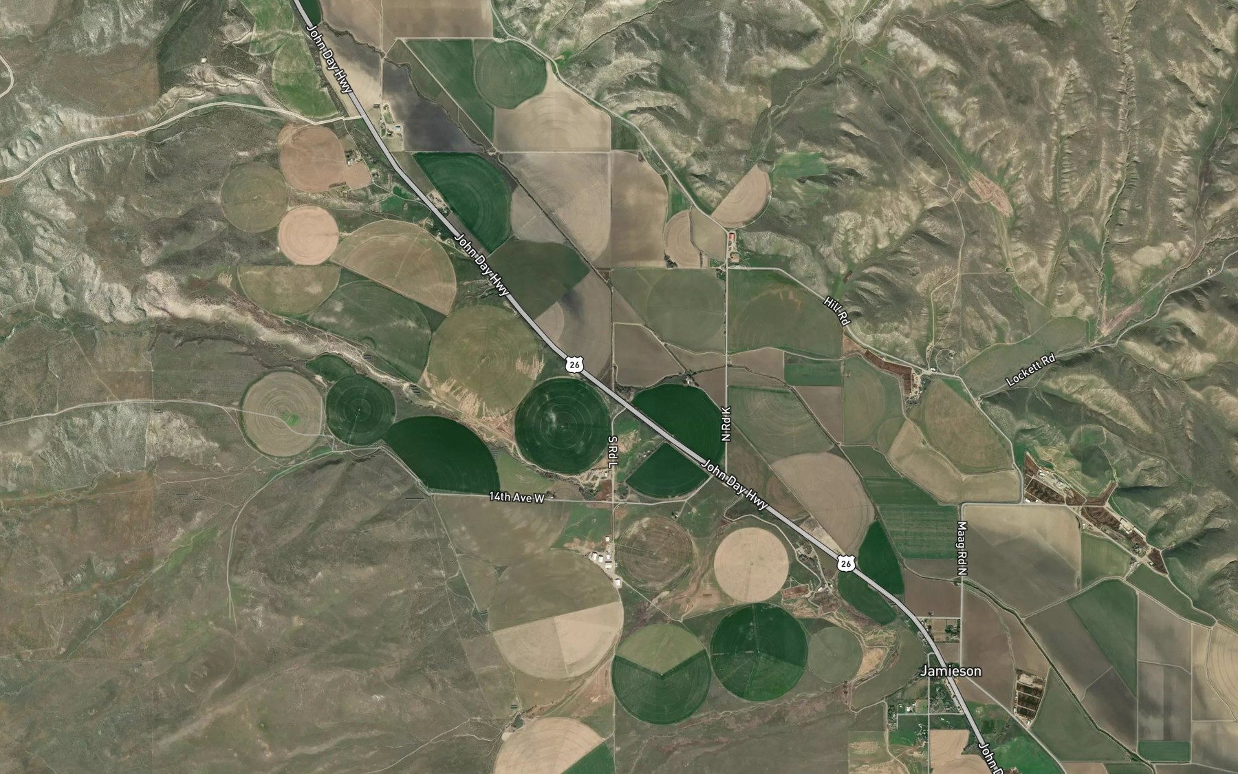 Satellite map of the Gum Creek