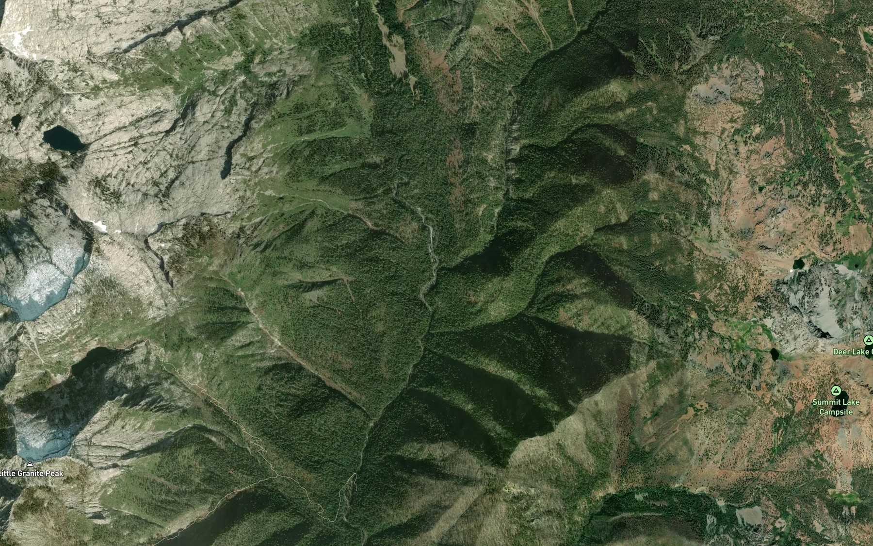 Satellite map of the Deer Creek